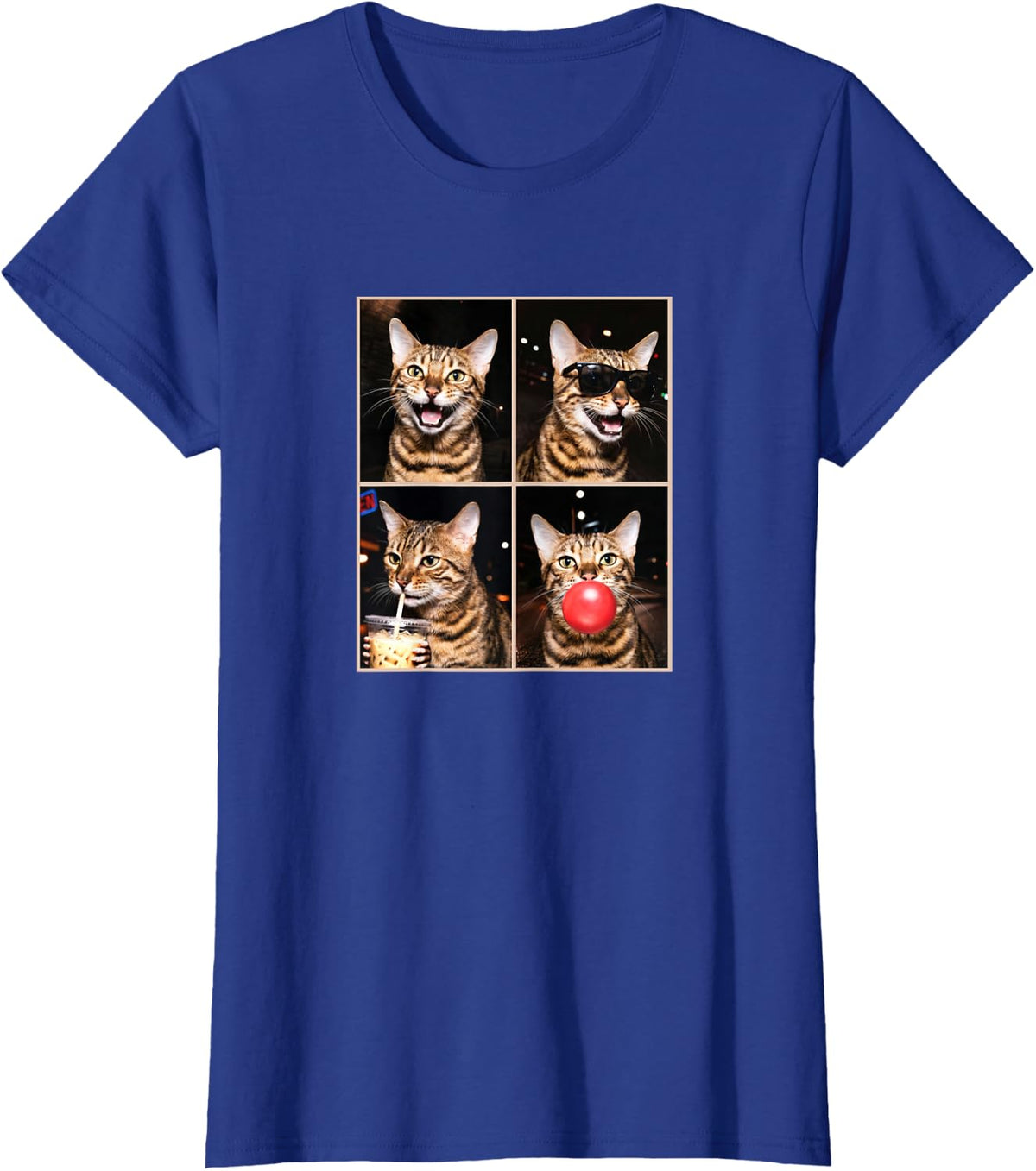 Funny Photo Booth Meme Bengal cat T-Shirt - Royal Blue
