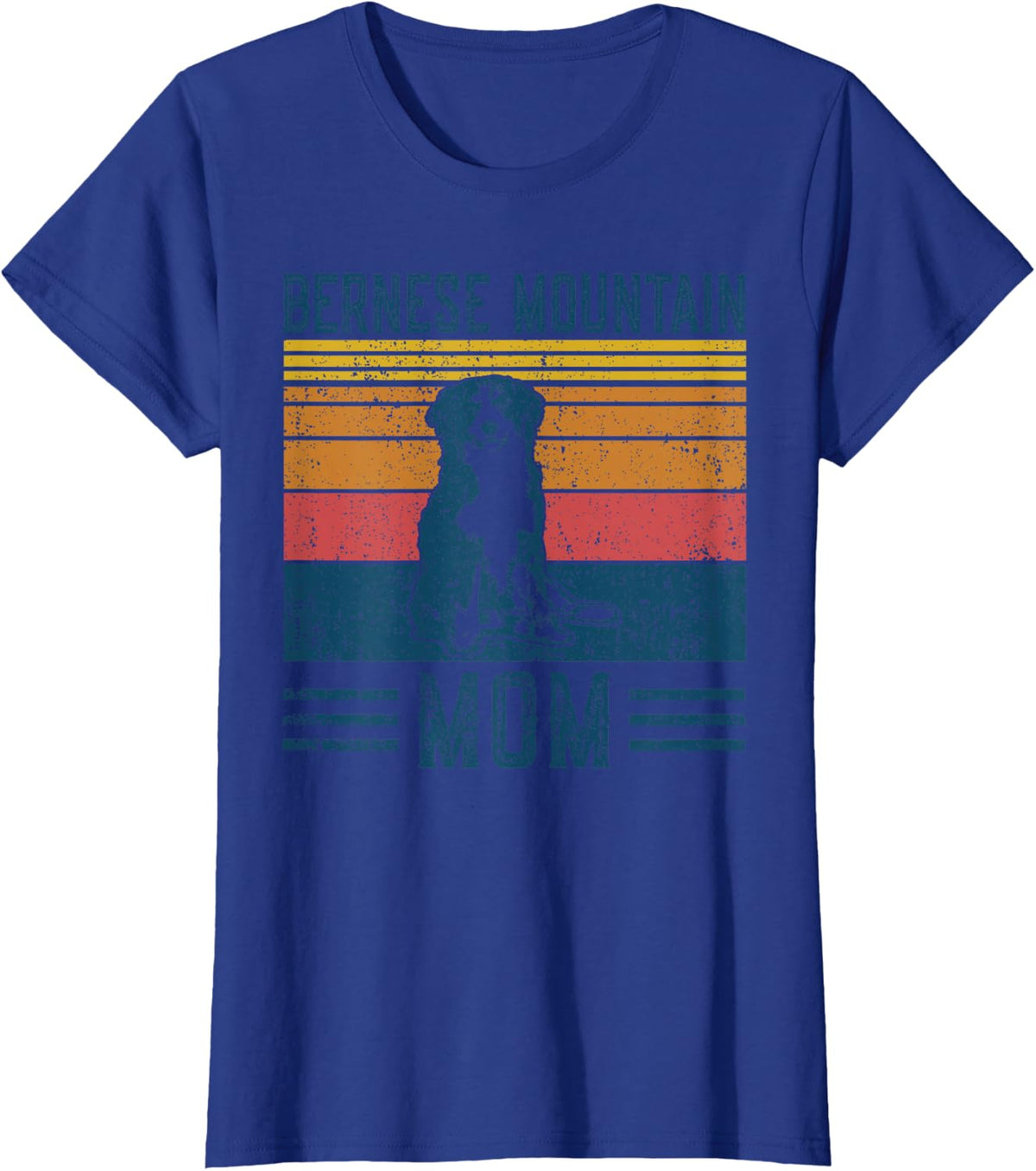 Bernese Mountain Dog Mom Shirt Vintage Retro Tee T-Shirt for Women Dog Lover Gift - Royal Blue