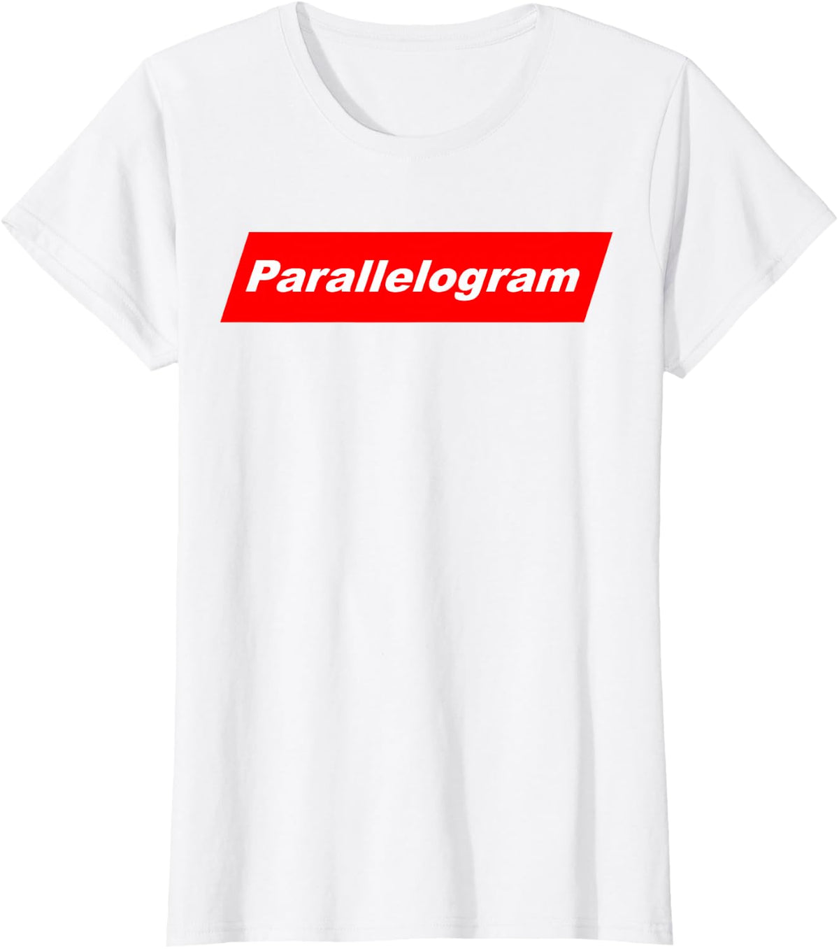 Funny Nerdy Red Parallelogram Geometry Math Teacher Geek T-Shirt - White