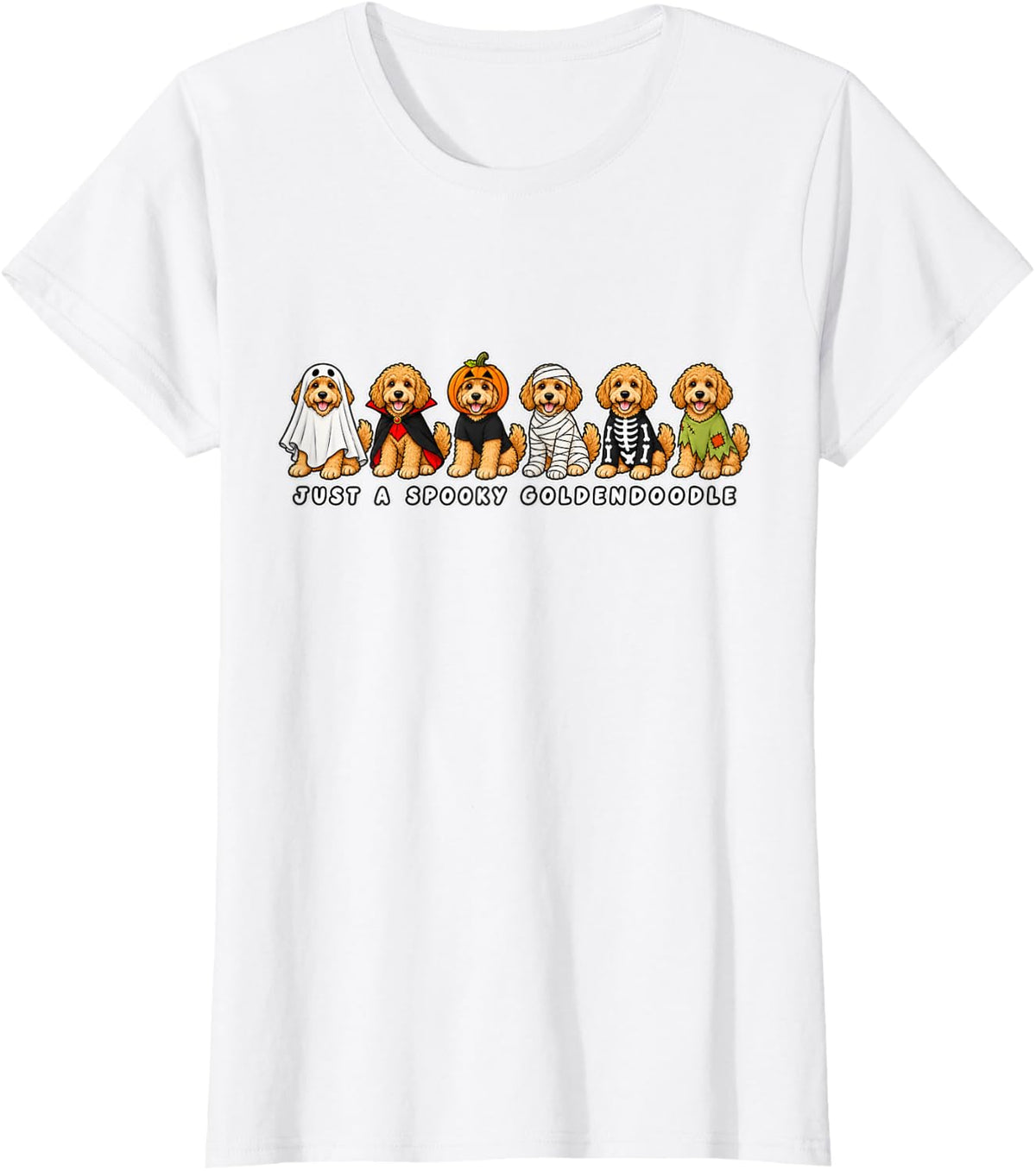 Just A Spooky Goldendoodle Halloween Dog Lover T-Shirt - White