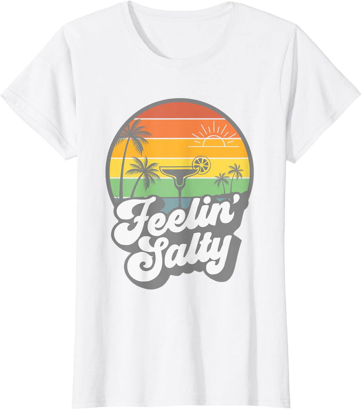 Feelin' Salty Cinco De Mayo Women Summer Vacation Margarita T-Shirt - White