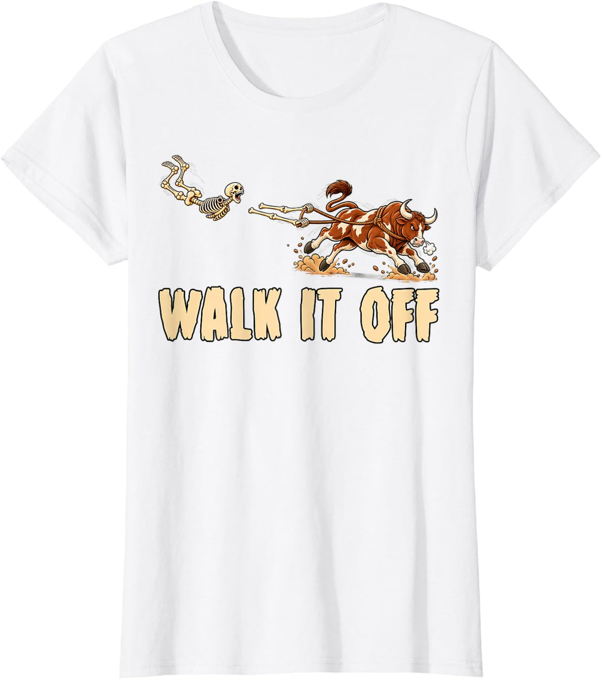 Cowboy Bull Riding Rider Country Western Halloween Injury T-Shirt - White