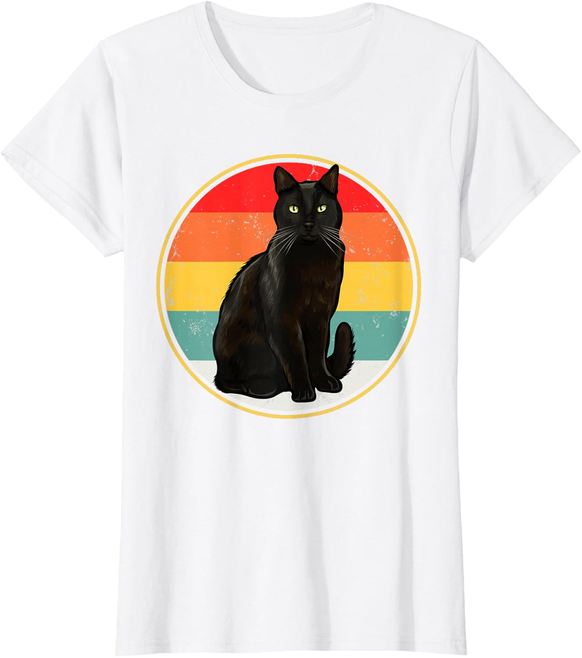 Funny Vintage Sunset Bombay Cat T-Shirt Tee For Cat Lovers - White