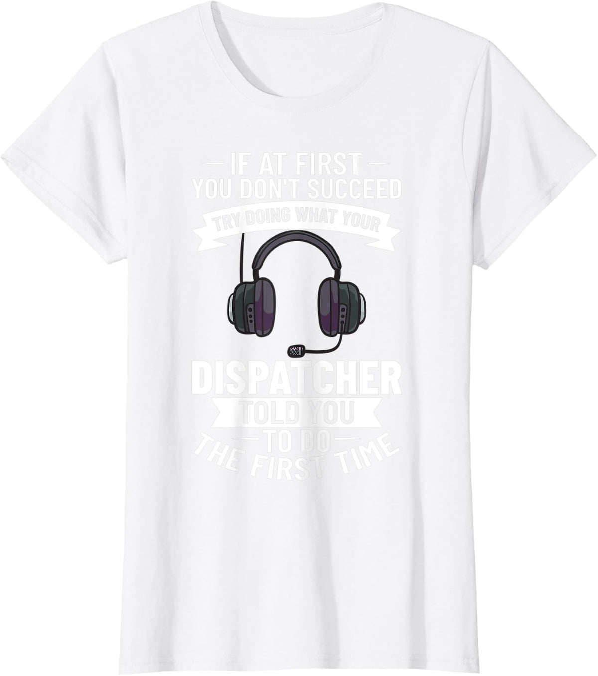Dispatcher 911 Police Yellow Line T-Shirt - White