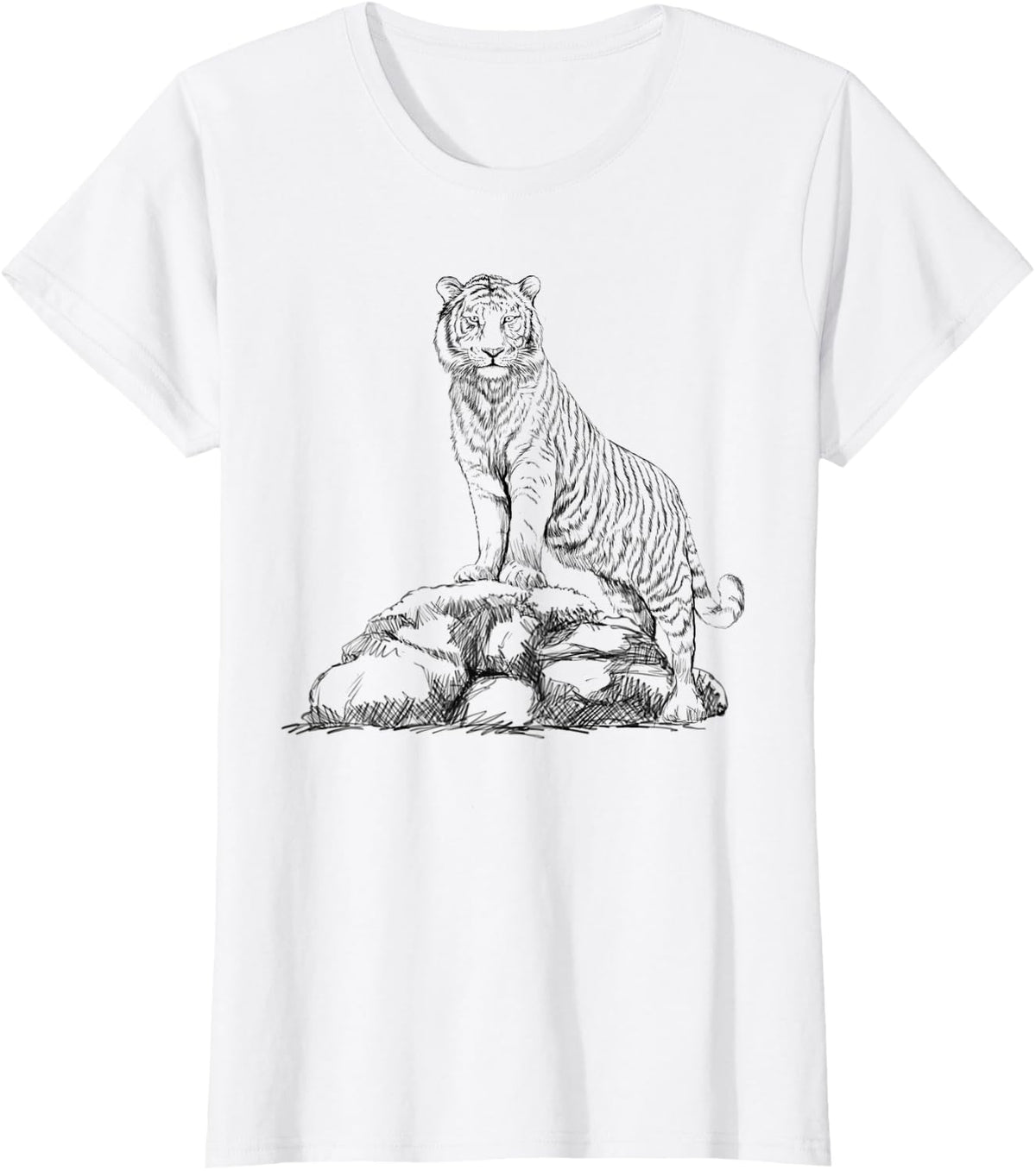Funny Tiger Wild Cat Mountain Bengal Animal Head Women Gifts T-Shirt - White