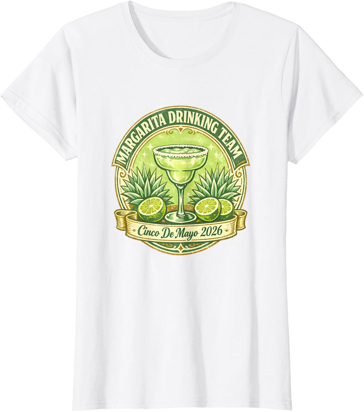Margarita Drinking Team Label Bar Crawl Cinco De Mayo 2026 T-Shirt - White