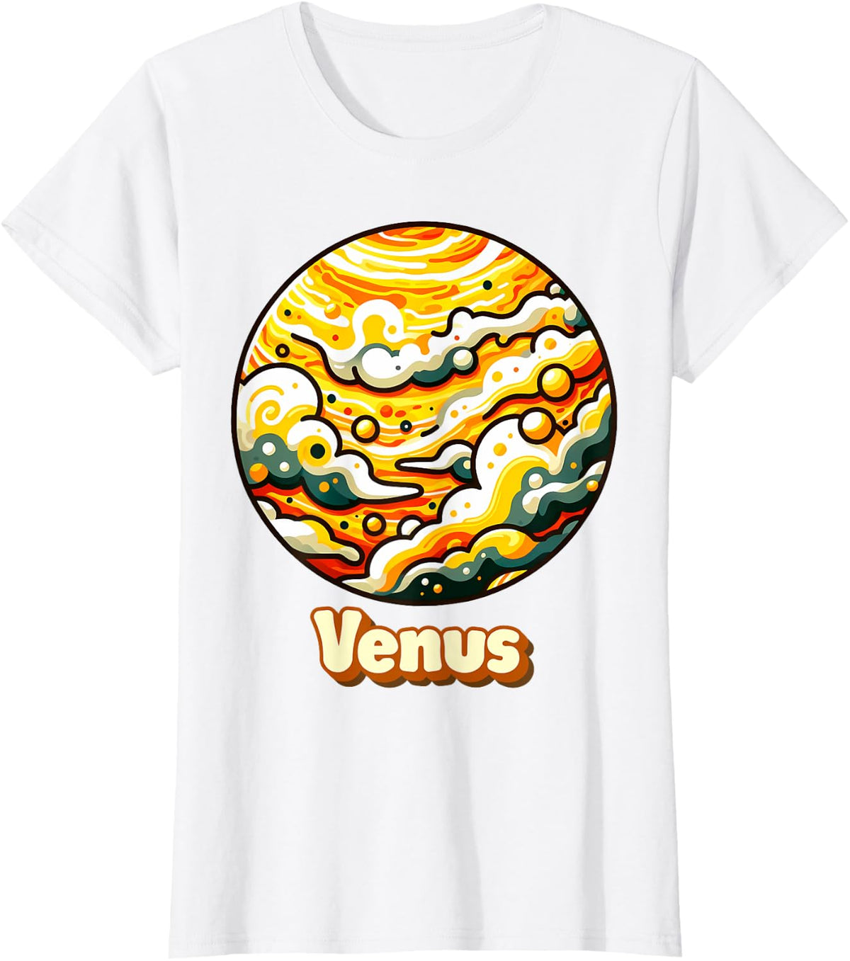 Planet Venus Outer Space Costume Graphic T-Shirt - White