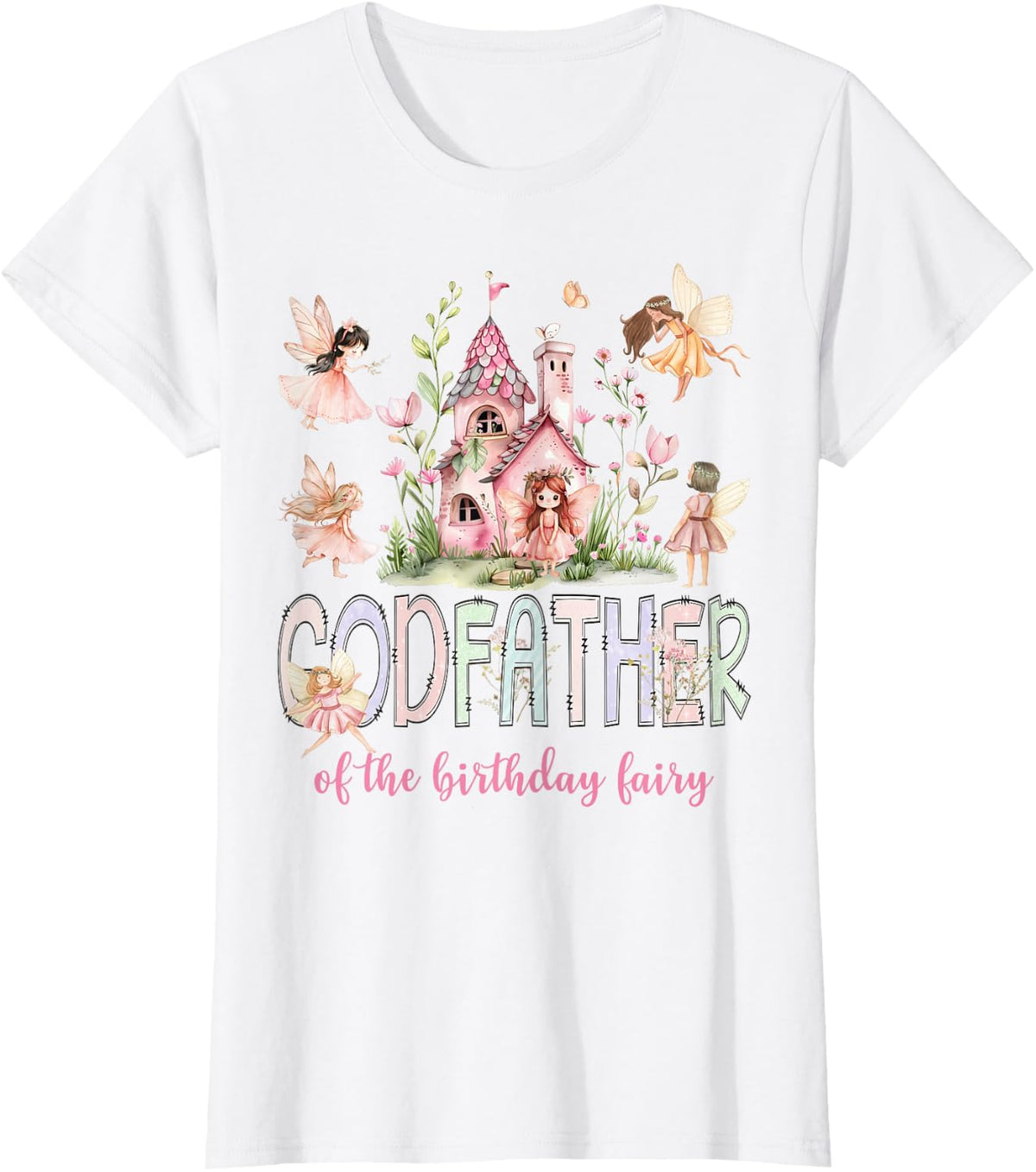 Godfather of The Birthday Fairy Magical Girl Matching T-Shirt - White