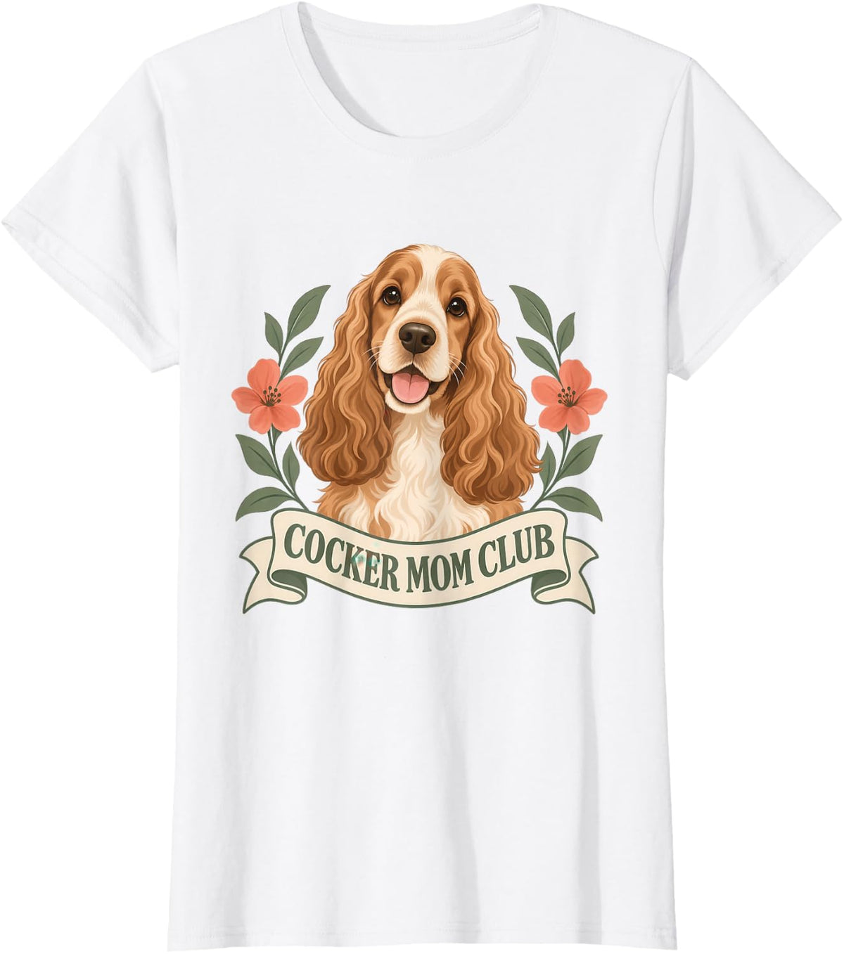 English Cocker Spaniel Dog Mom T-Shirt - White