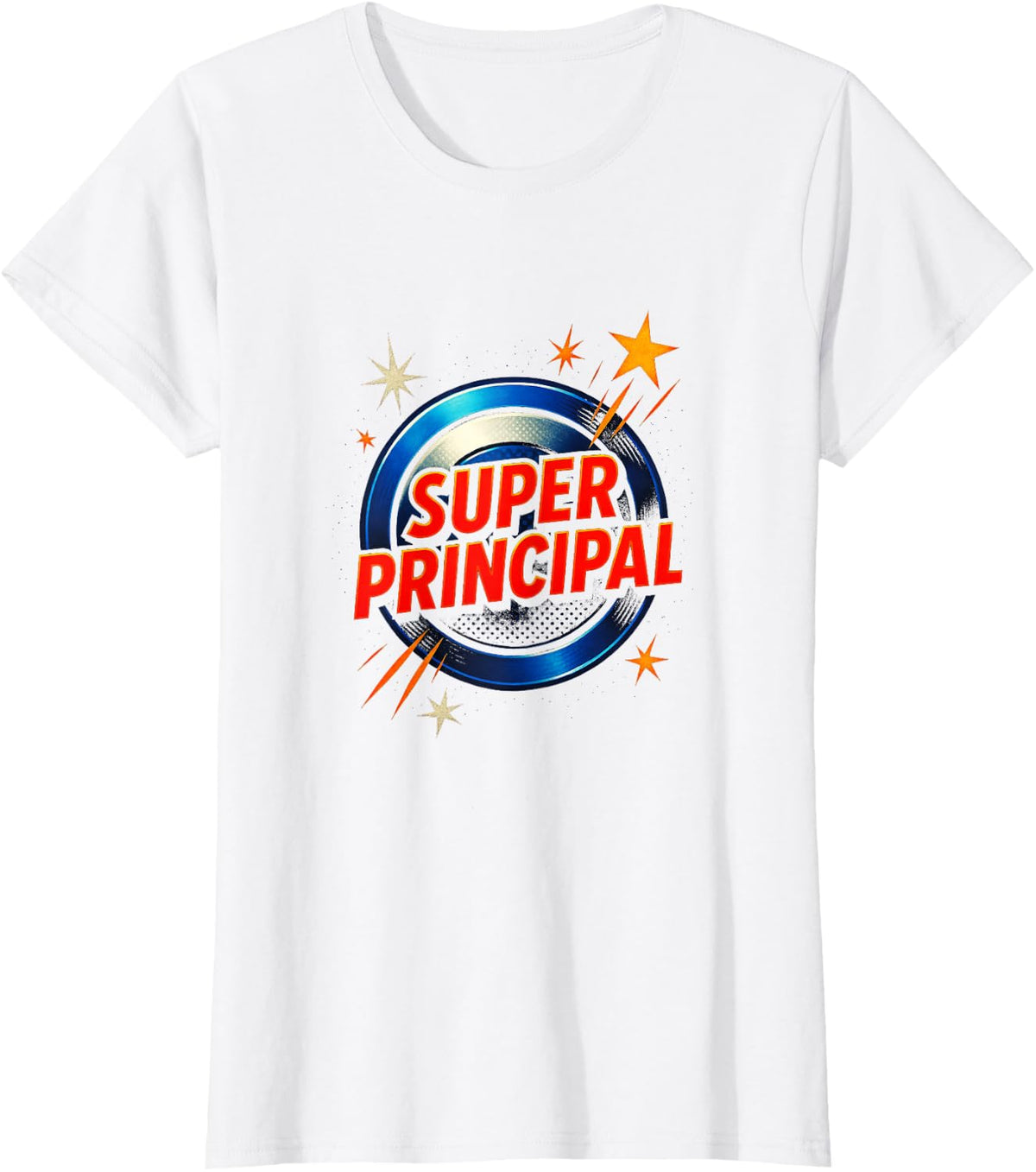 Super Hero Teacher Shirt - Super Principal Comic Superhero Tees and T Shirts for Men Women - White