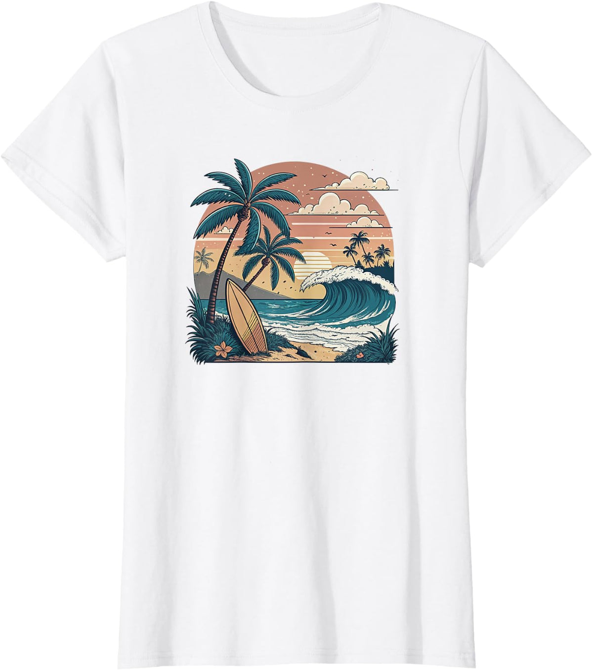 Sunset Surf T-Shirt - White