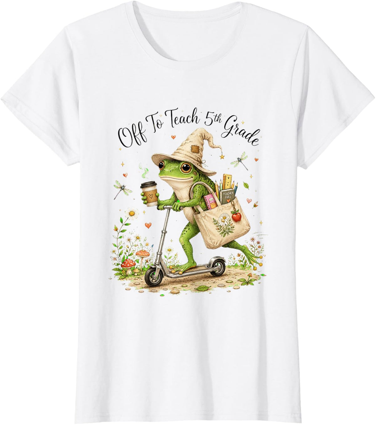 Off to Teach 5th Grade Teacher Back to School Fifth Grade T-Shirt - White