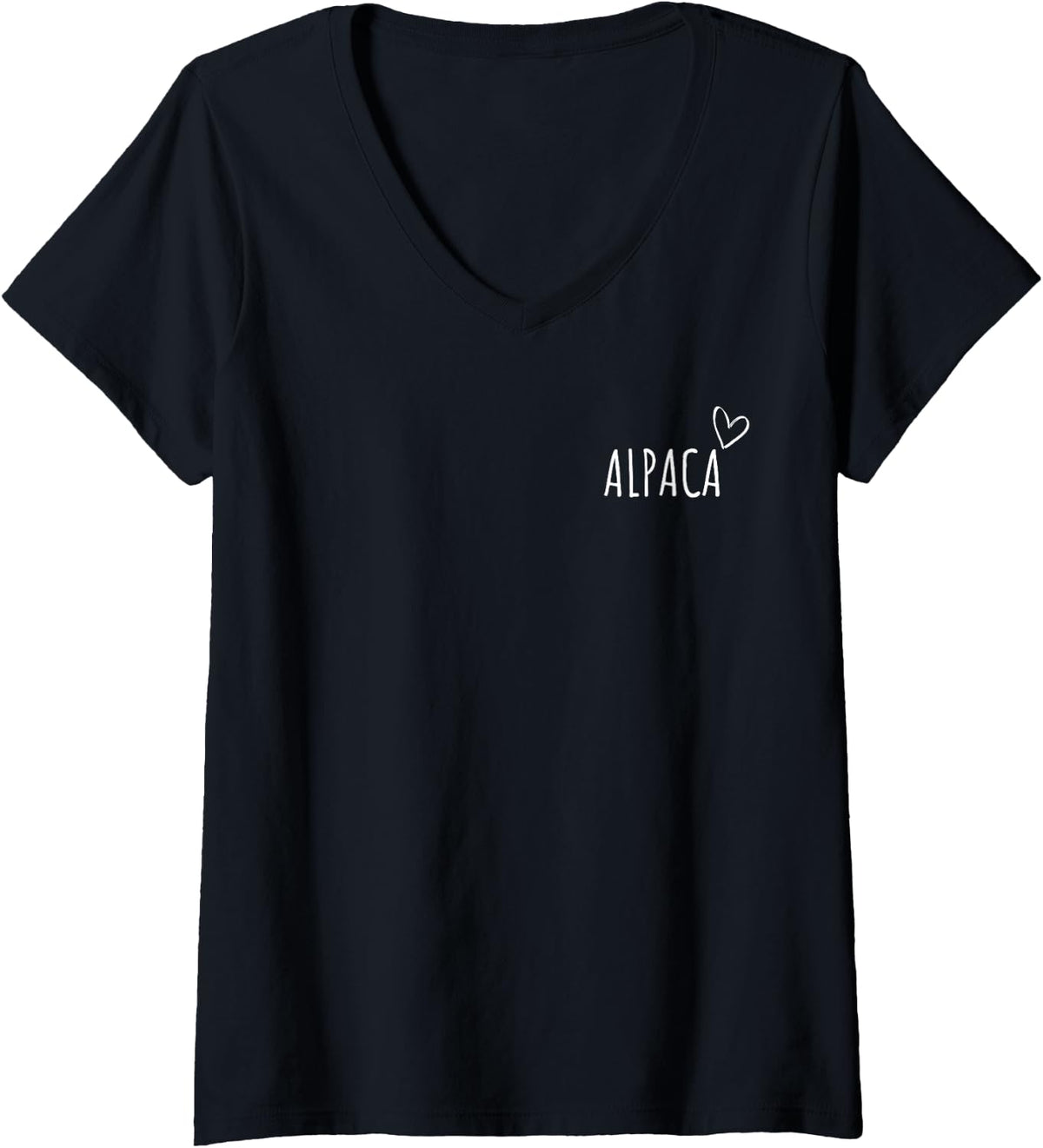 Alpaca V-Neck T-Shirt - Black
