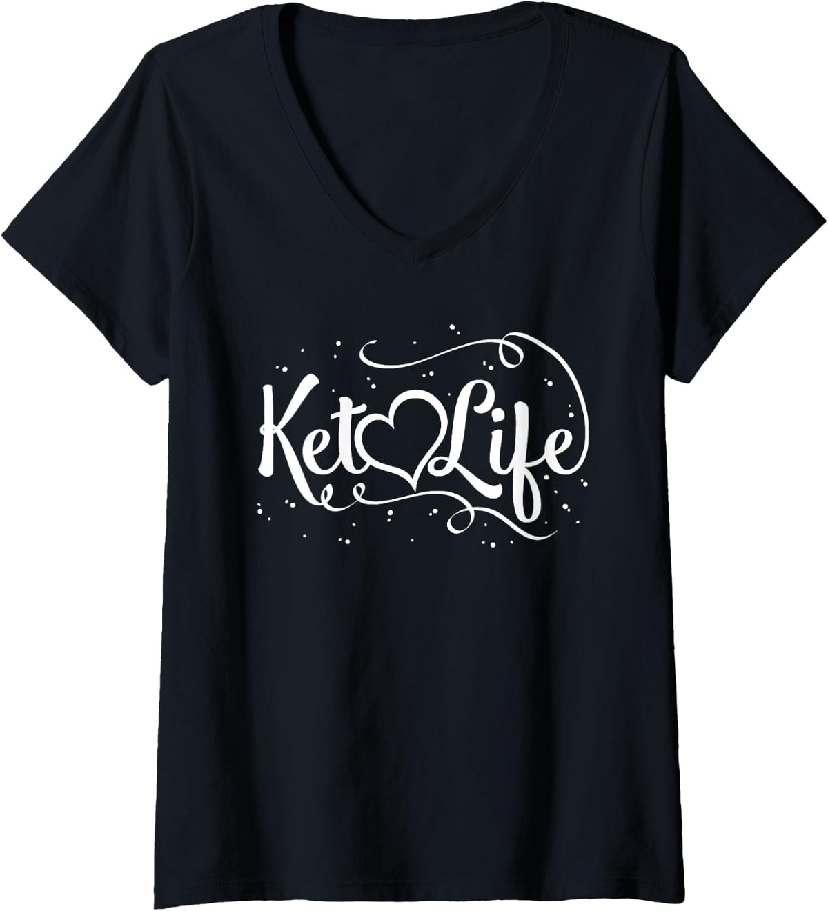 Womens Funny Keto Shirt Ketones Fitness Ketogenic Ketosis Diet V-Neck T-Shirt - Black
