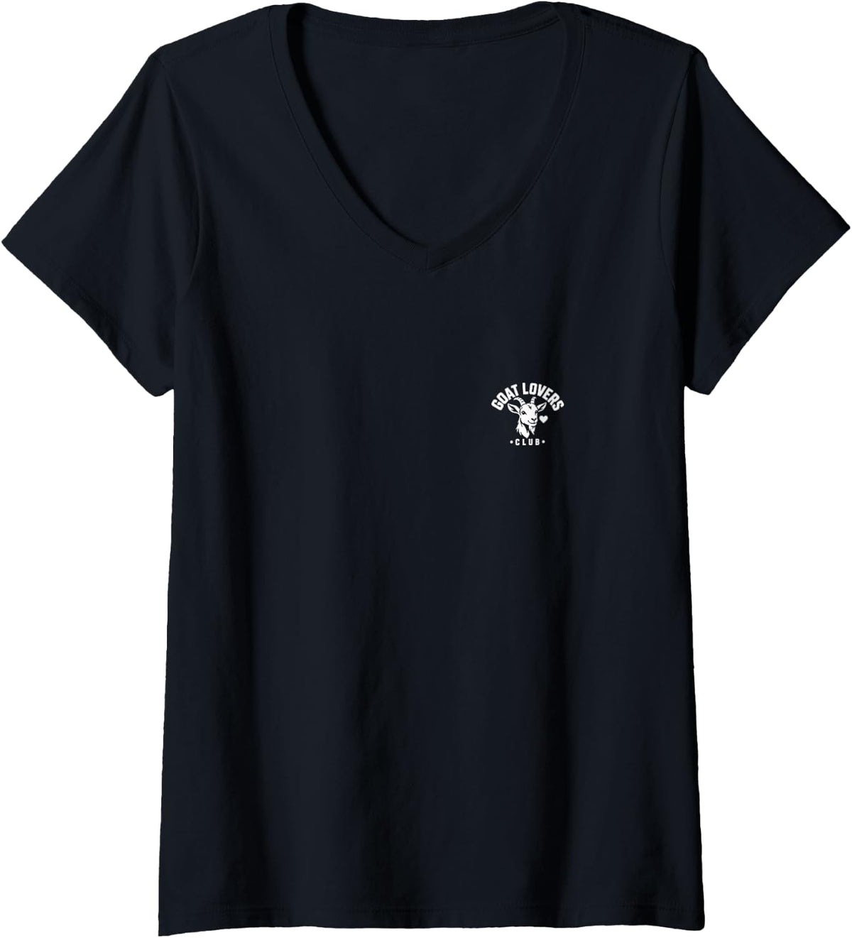 Women's Goat Lovers Club Vintage Minimalist Hobby Team Group V-Neck T-Shirt - Black