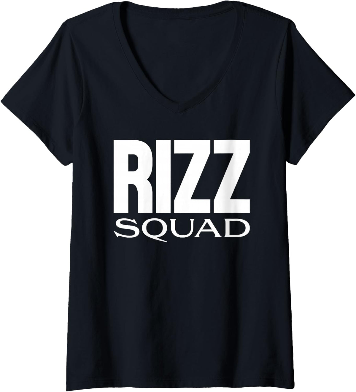 Women's Rizz Squad Rizzler God Sigma Teen Friends Boys Girls Teacher V-Neck T-Shirt - Black