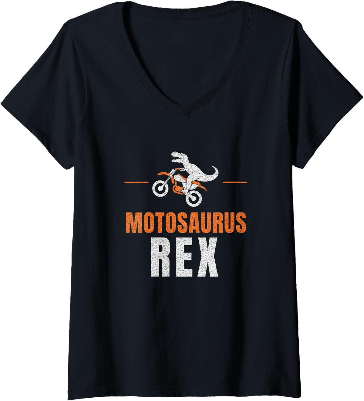 Women's Supercross Enduro - Motosaurus Rex - Dirt Bike Rider V-Neck T-Shirt - Black