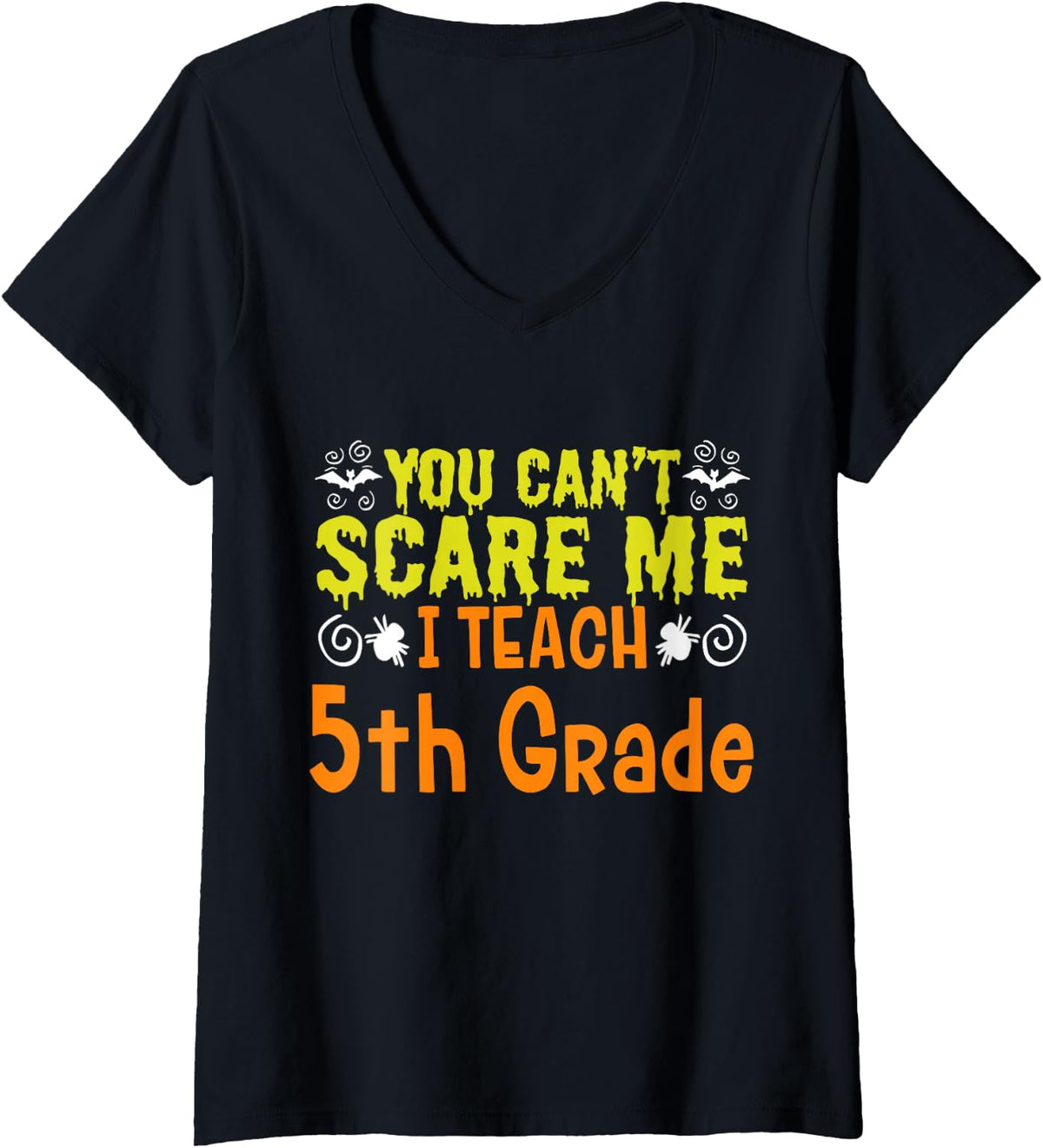 Women's Funny Halloween Costume for Fourth Grade Teachers V-Neck T-Shirt - Black