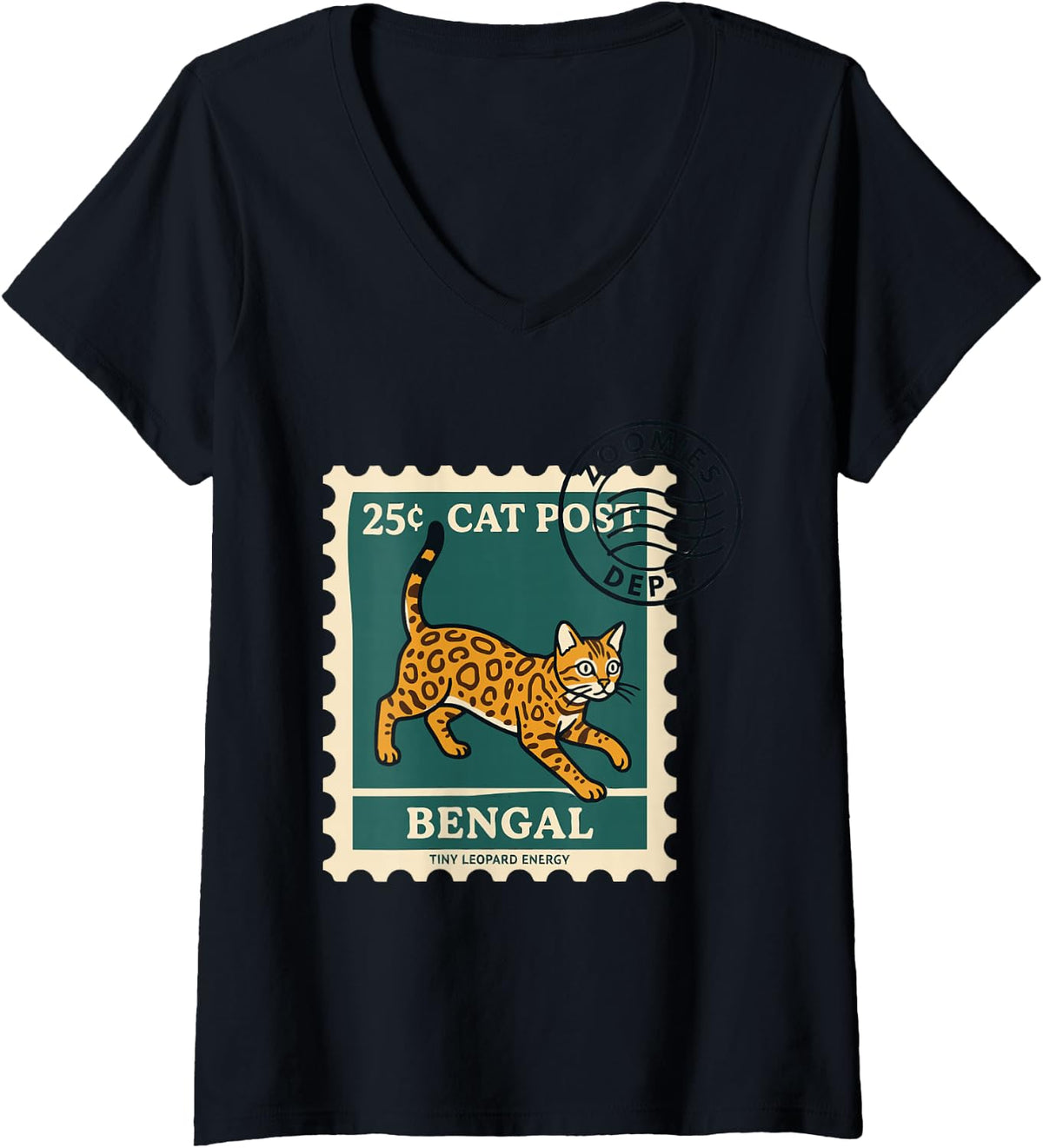 Women's Bengal Cat Gifts Women Men Mom Dad Lover V-Neck T-Shirt - Black