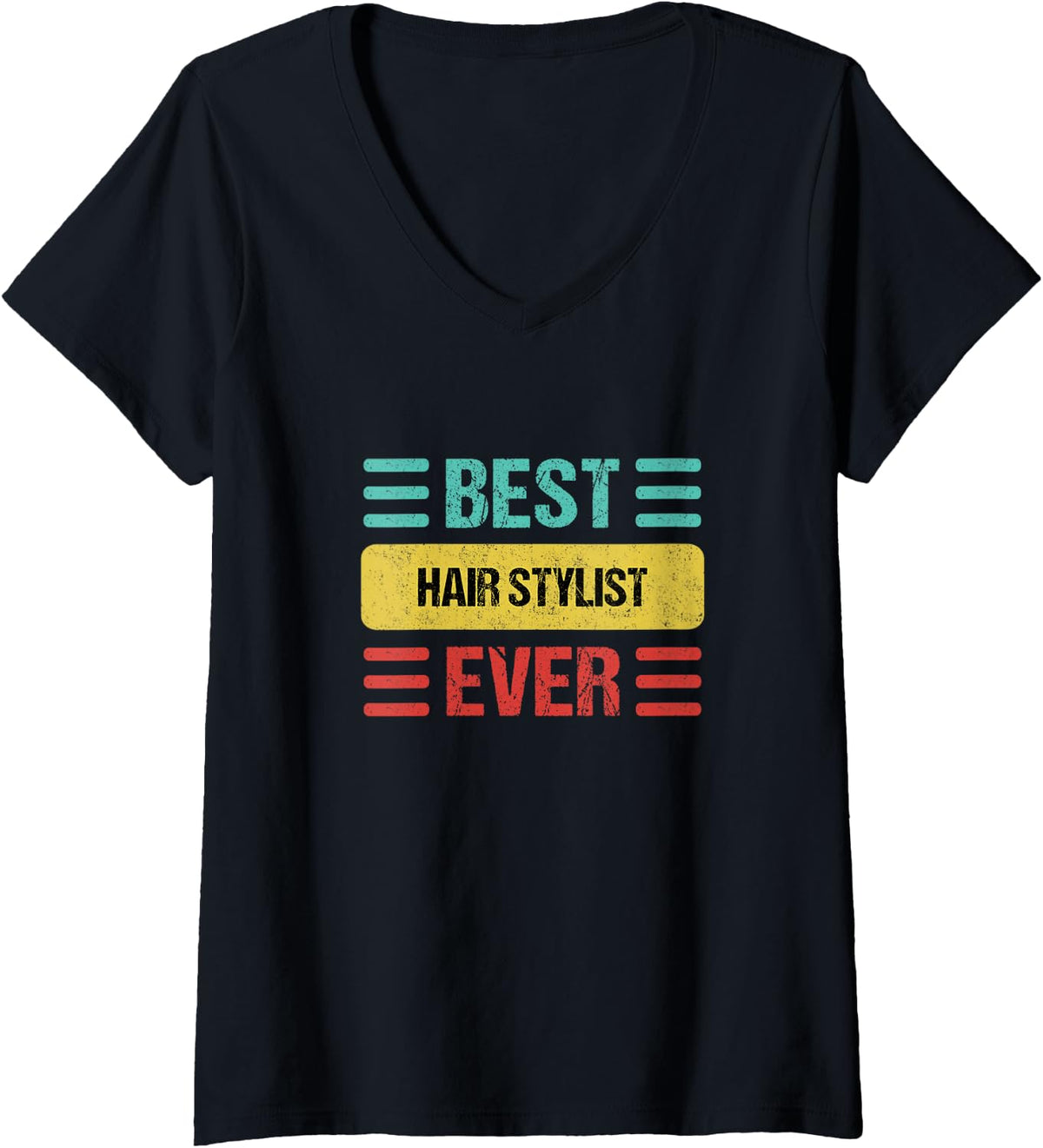 Women's Hair Stylist V-Neck T-Shirt - Black