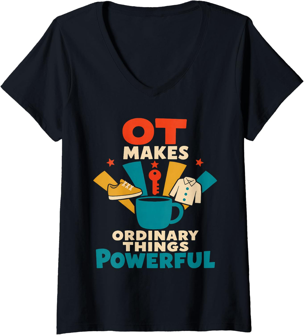 Women's Occupational Therapy OT Occupational Therapist Gift V-Neck T-Shirt - Black