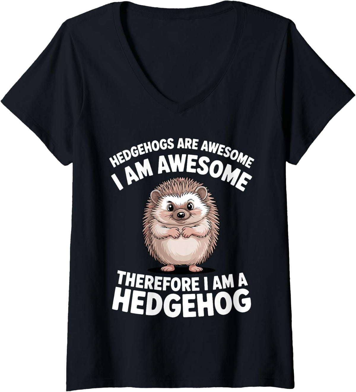 Women's Funny Hedgehog Costume for Men Women Kids Hedgehog Lover V-Neck T-Shirt - Black