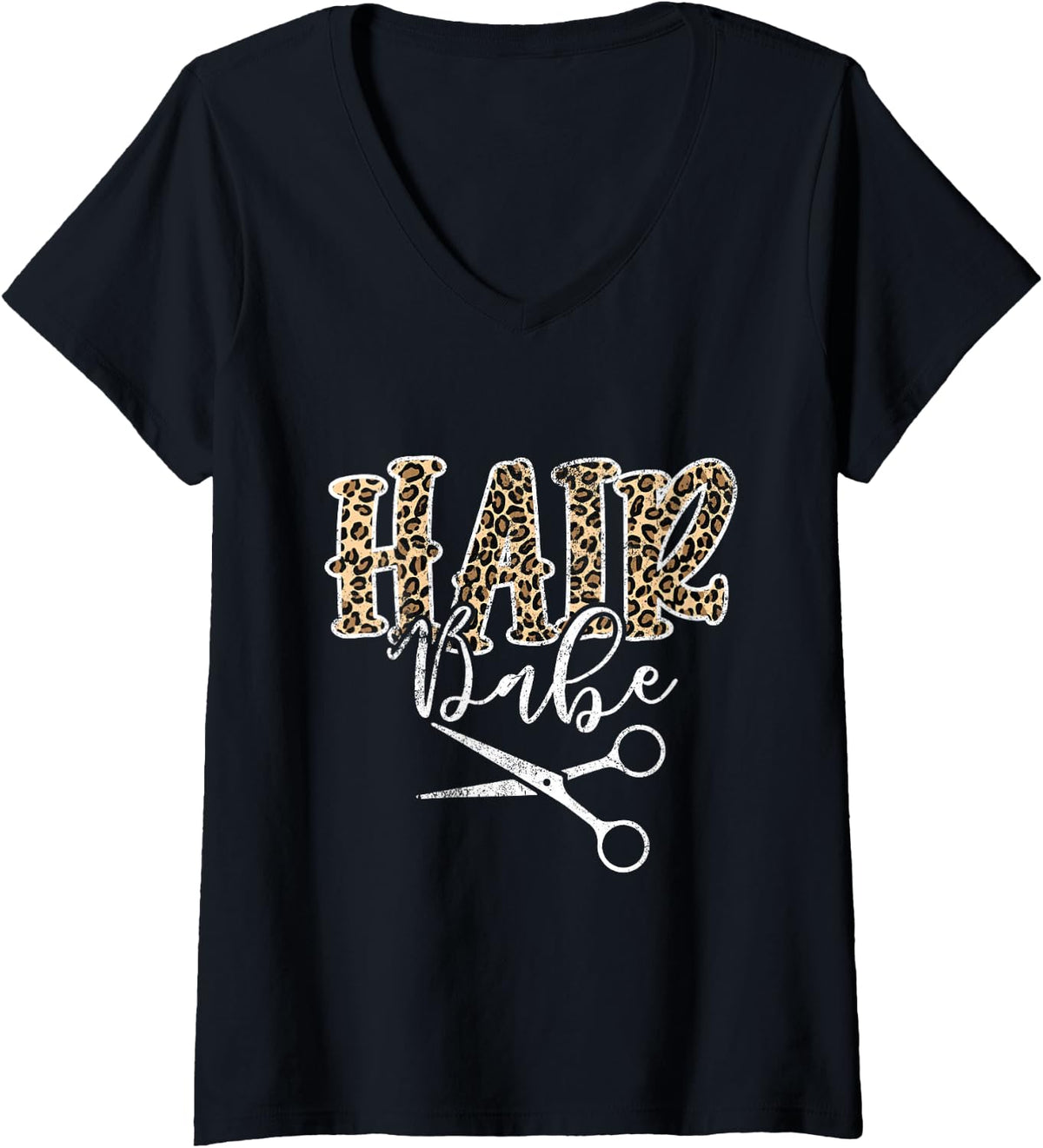 Women's Vintage Hair Babe Hair Stylist Hairdresser Hairstylist V-Neck T-Shirt - Black