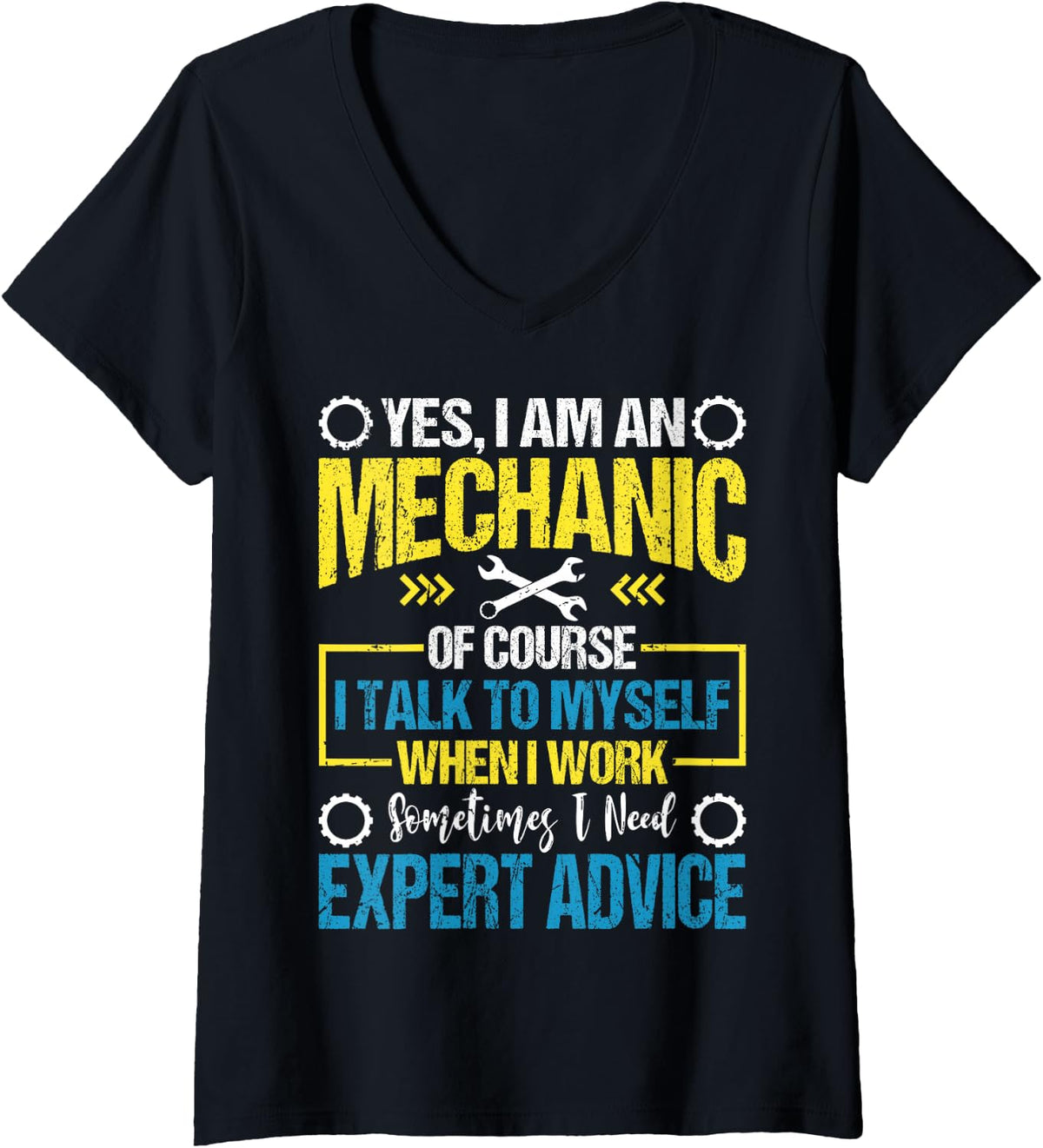 Women's I'm A Mechanic Expert Shirt Funny Mechanic Gift V-Neck T-Shirt - Black