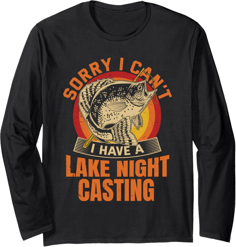 Crappie fishing Long Sleeve T-Shirt - Adult Unisex Black