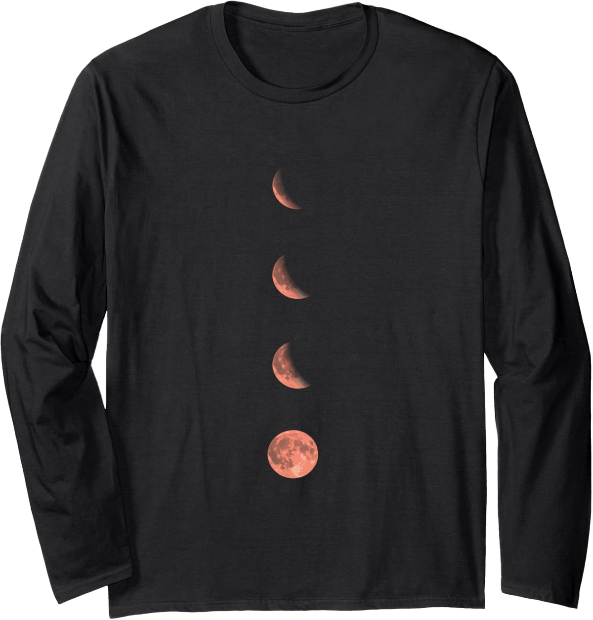 Moon Phases Lunar Science Astronomy Space Lover Long Sleeve T-Shirt - Adult Unisex Black