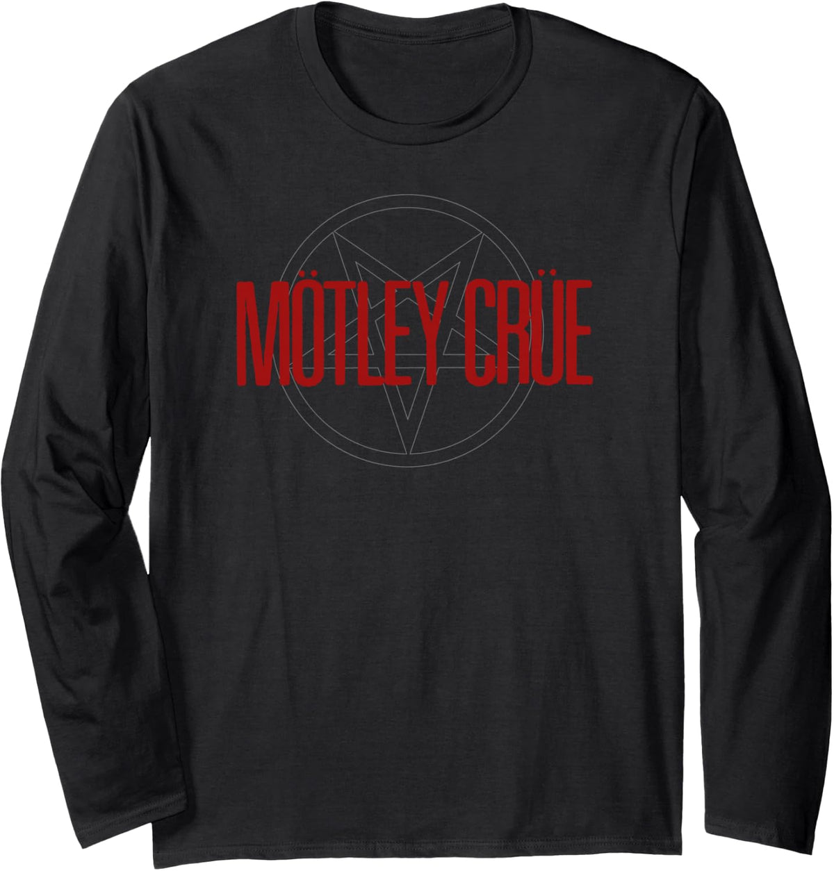 Mötley Crüe Pentagram Logo Long Sleeve T-Shirt - Adult Unisex Black