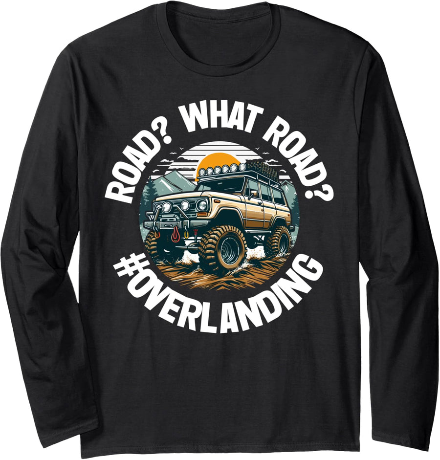 Overlanding Camping Long Sleeve T-Shirt - Adult Unisex Black