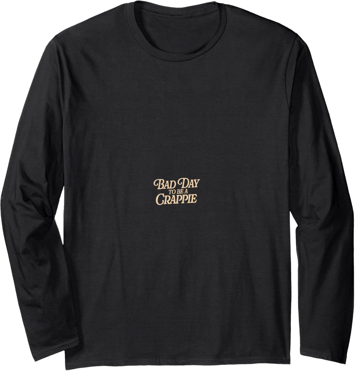 Crappie Fishing Long Sleeve T-Shirt - Adult Unisex Black