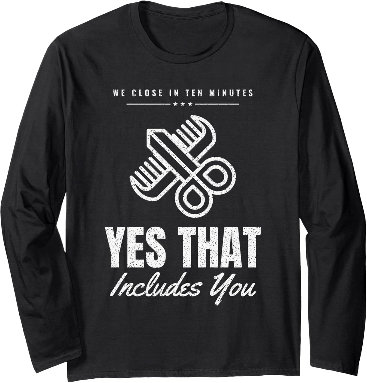 Hairdresser Walk in Hair Stylist Barber Hairdresser Long Sleeve T-Shirt - Adult Unisex Black