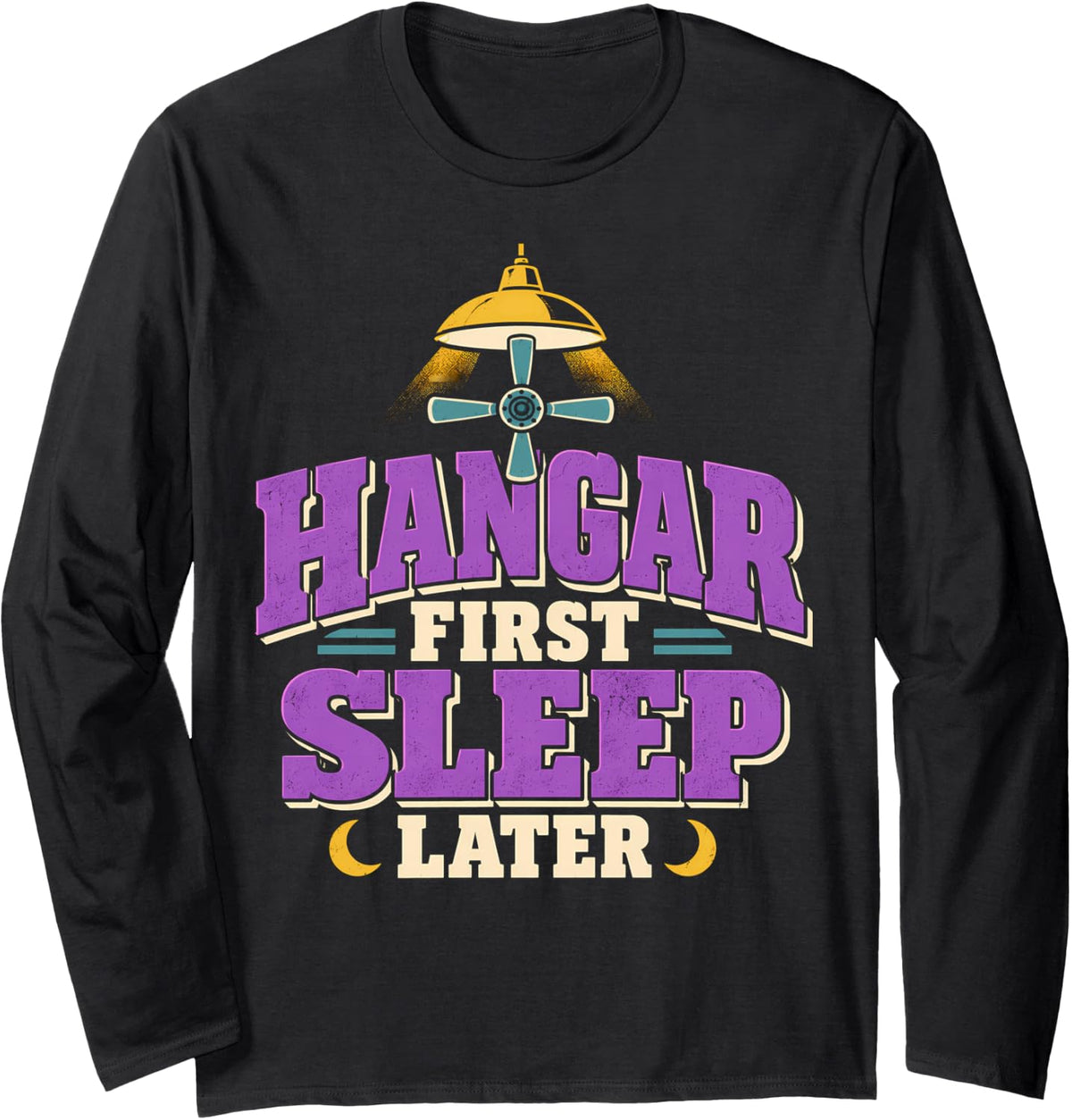 Helicopter Mechanic Rotorcraft Maintenance Gift Long Sleeve T-Shirt - Adult Unisex Black