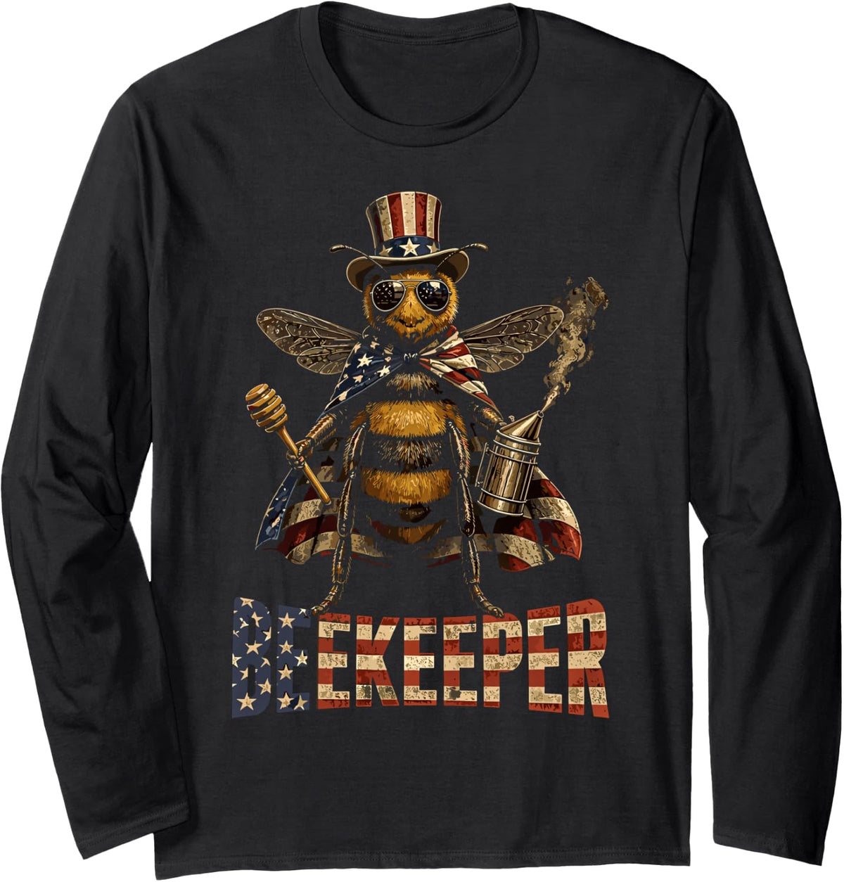 Queen Hive Women Girl Beekeeping Queen Bees Beekeeper Long Sleeve T-Shirt - Adult Unisex Black