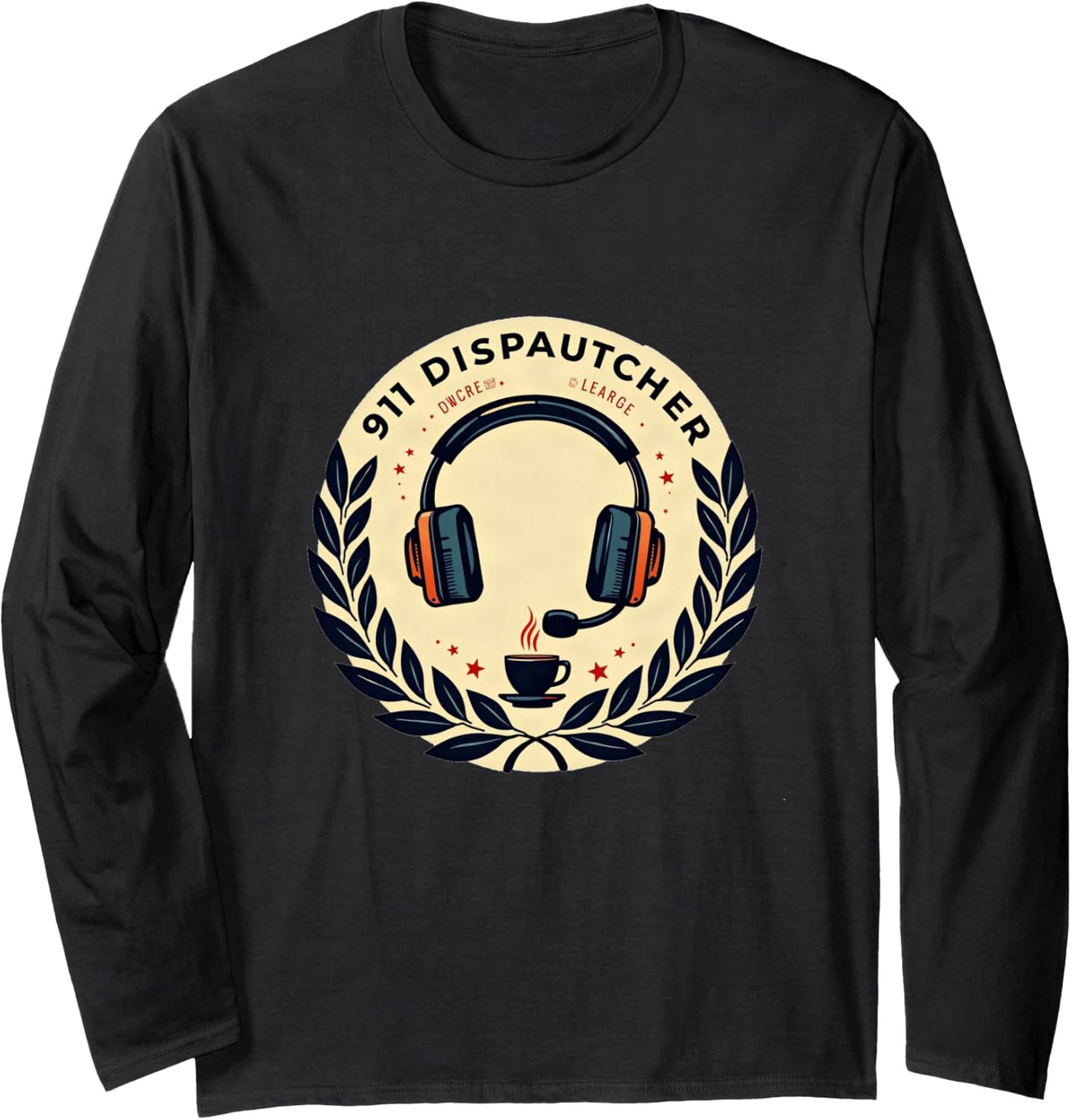Retired from The Headset 911 Dispatcher Retirement Long Sleeve T-Shirt - Adult Unisex Black