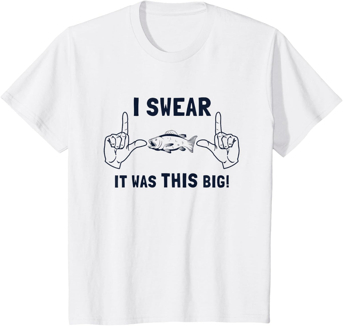 Fish was This Big Fisherman Deep Sea Boat Ice Fly Fishing T-Shirt - White