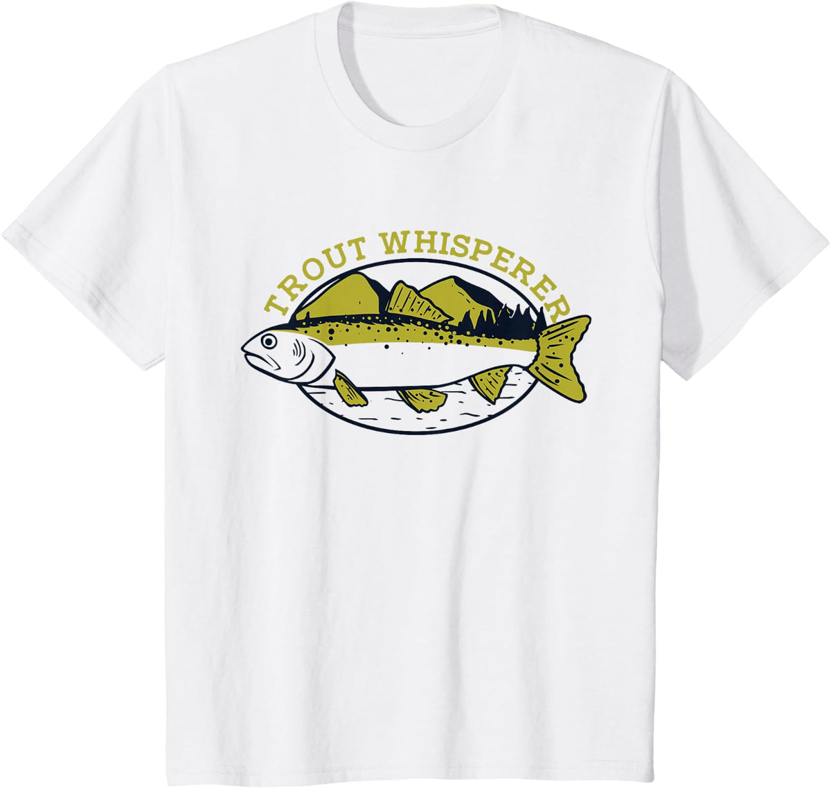 Trout Whisperer Boat Ice Fisherman Deep Sea Fly Fishing T-Shirt - White