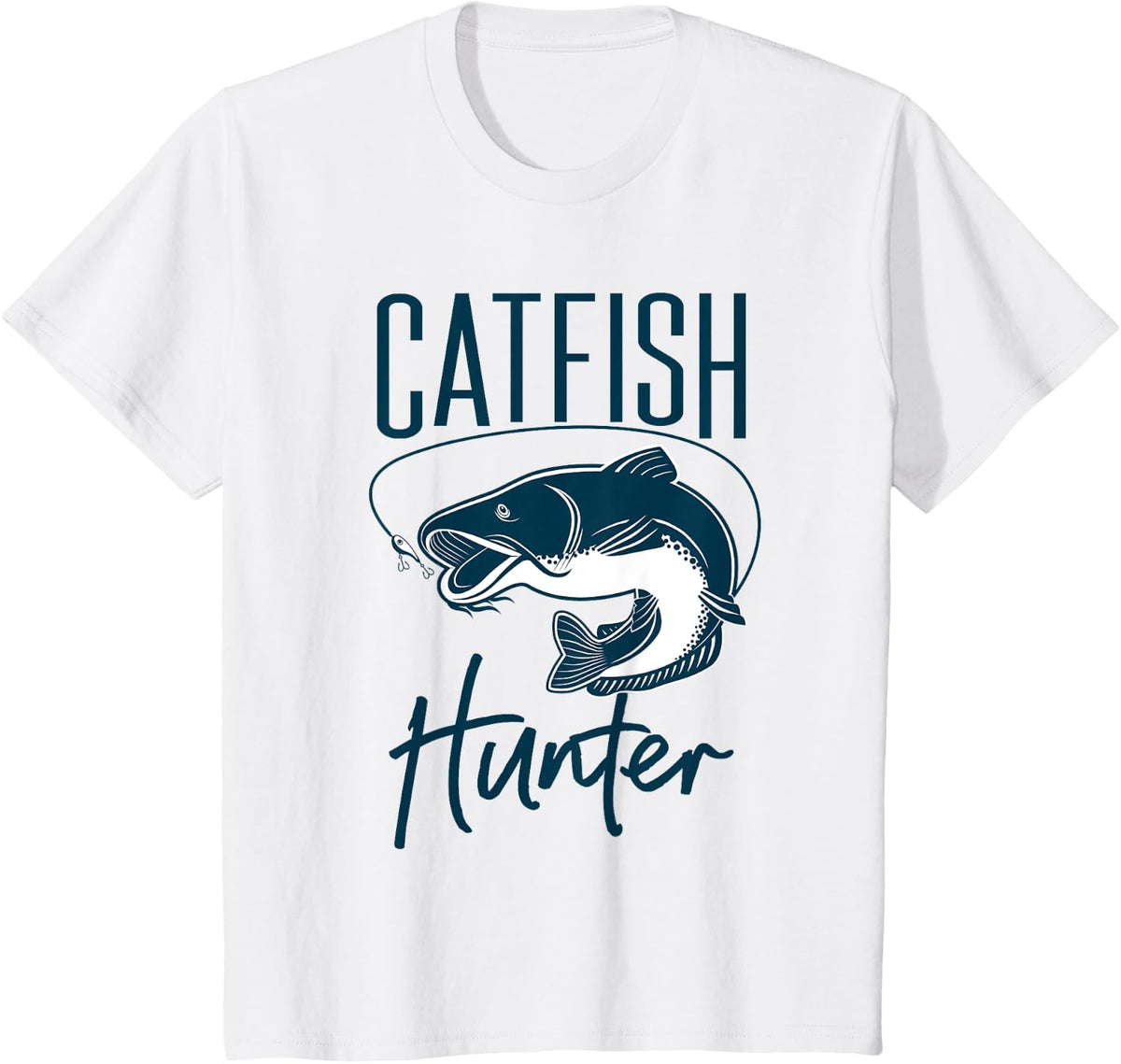 Cute catfish hunter design - catfish farmer gift idea T-Shirt - White