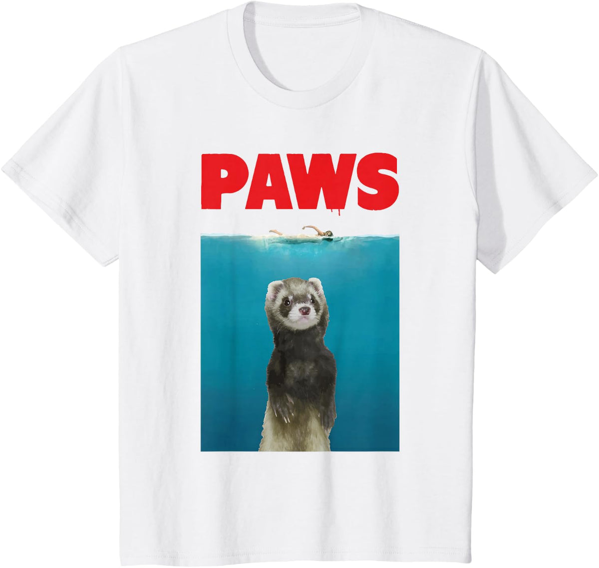 Paws Ferret Funny T-Shirt Parody | Ferret Lover Gifts T-Shirt - White