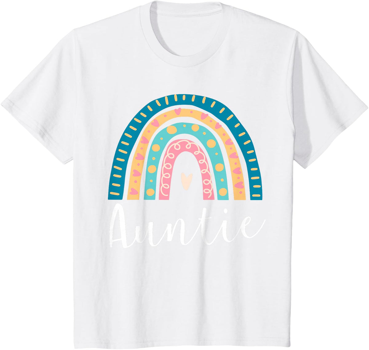 Auntie Rainbow Gifts Family Matching Birthday T-Shirt - White