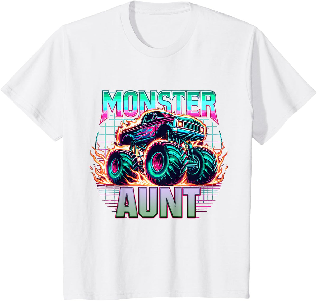 Monster Truck Aunt Monster Truck Are My Jam Truck Lovers T-Shirt - White