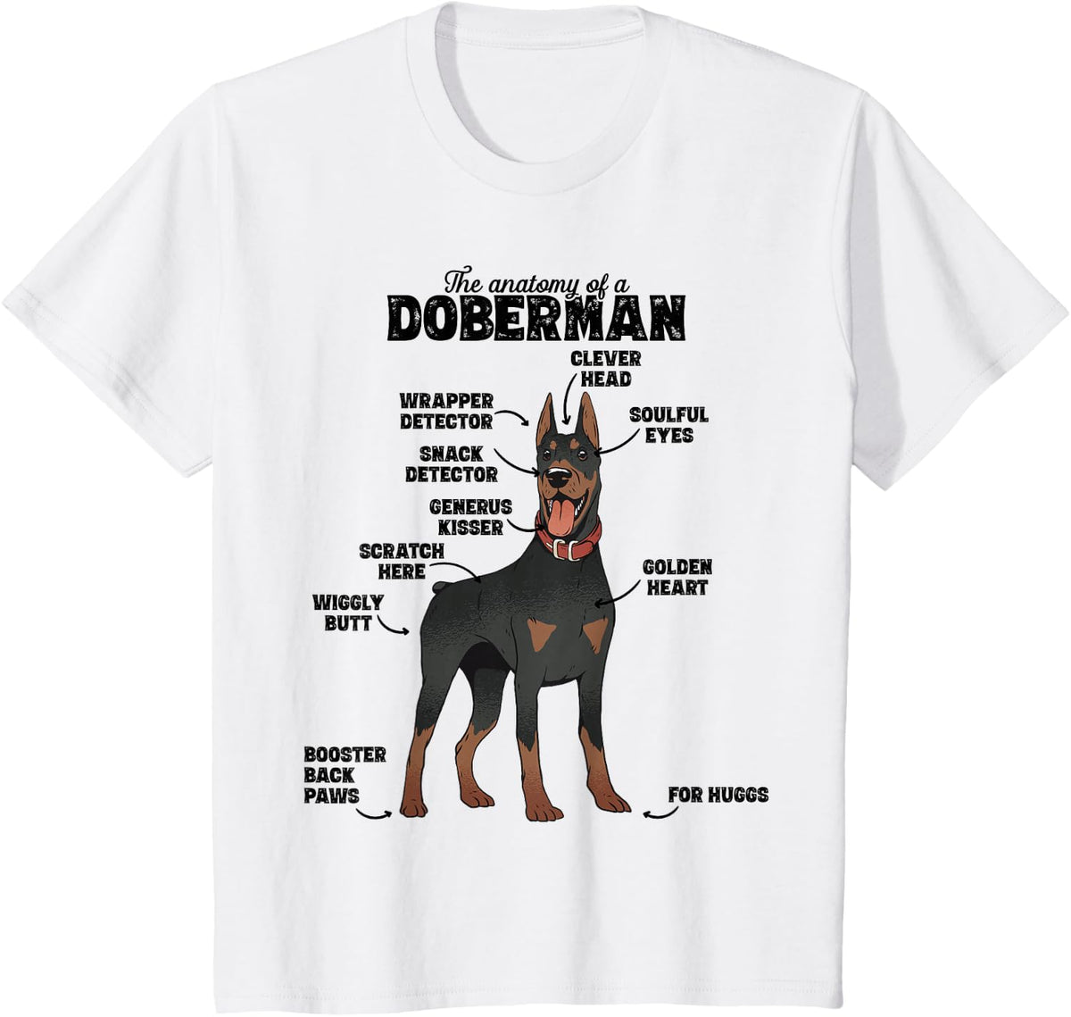 The Hilarious Anatomy of a Doberman T-Shirt - White