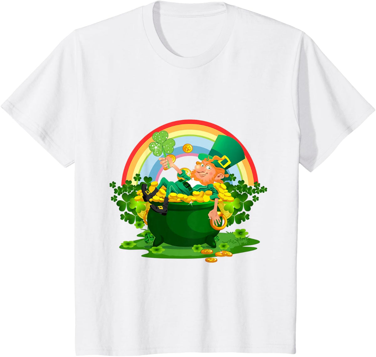 Funny Leprechaun Boys Girls Men Women St. Patty's Day Humor T-Shirt - White