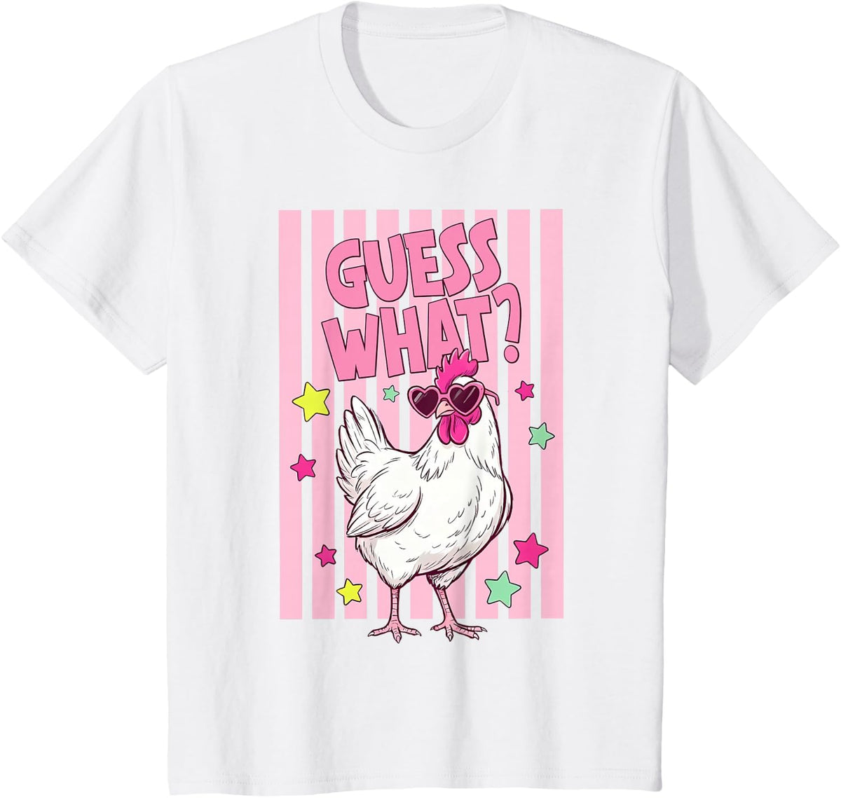 Guess What Chicken Butt Chicken Lover Funny Chicken Meme T-Shirt - White