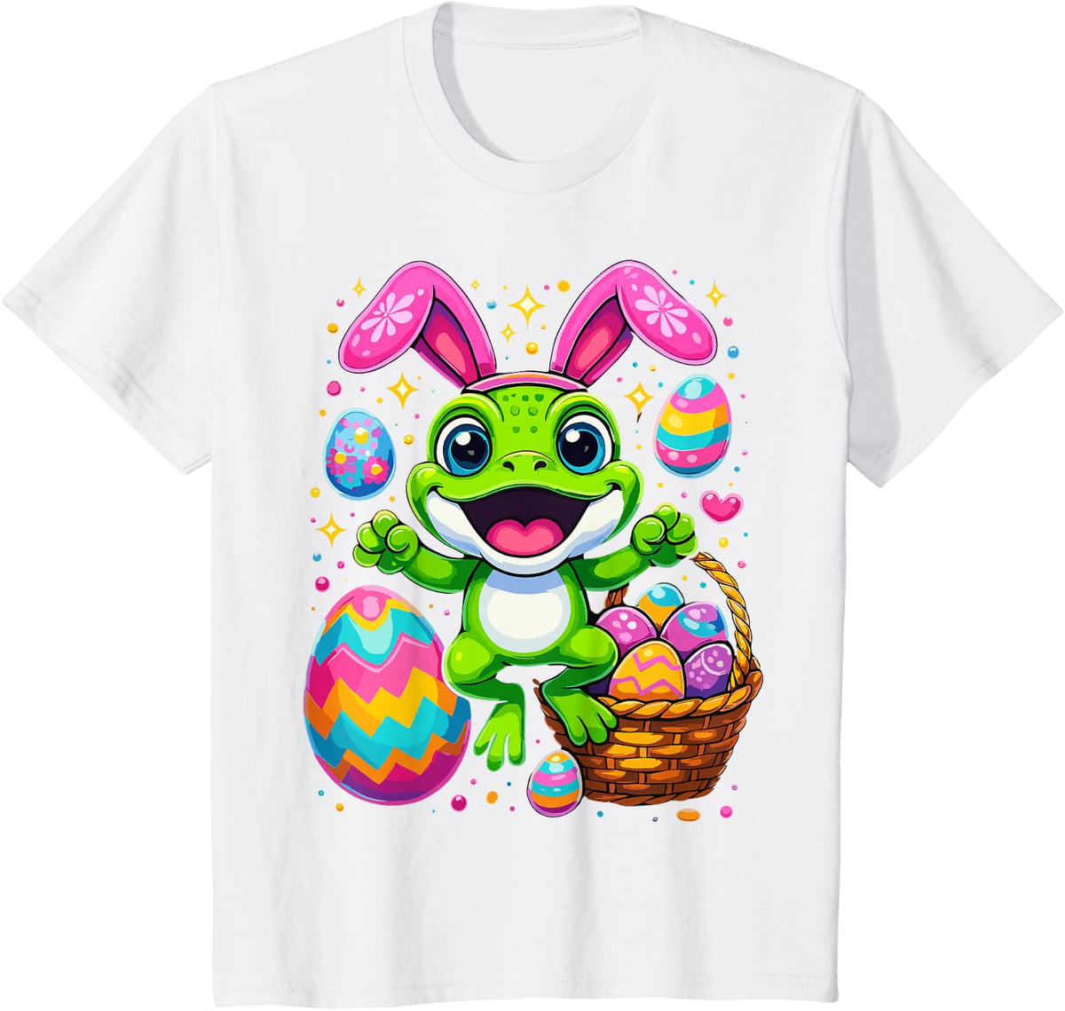 Easter Day Bunny Frog Funny Easter Frog T-Shirt - White