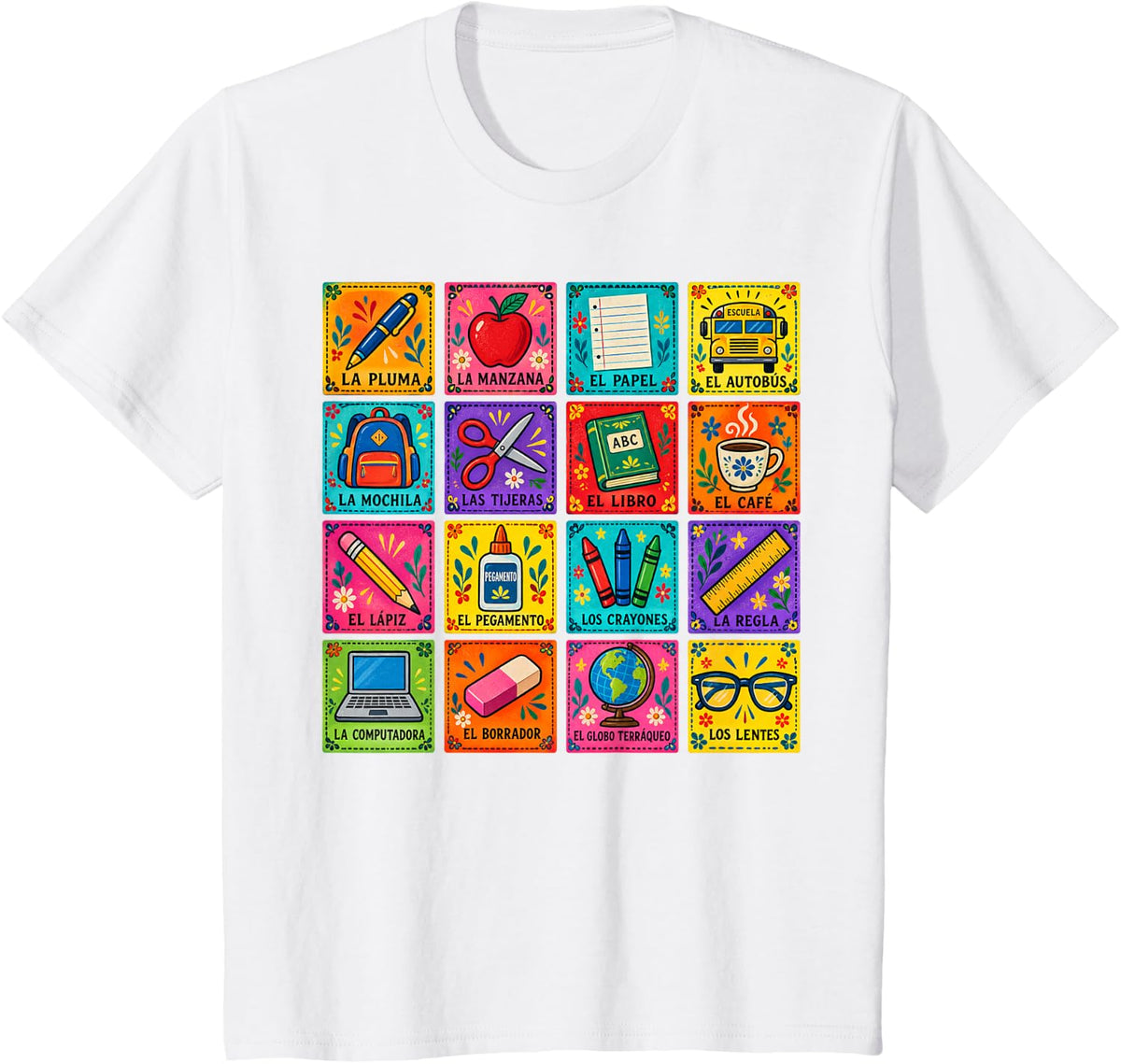 La Maestra Spanish Mexican Bingo Card Latin T-Shirt - White