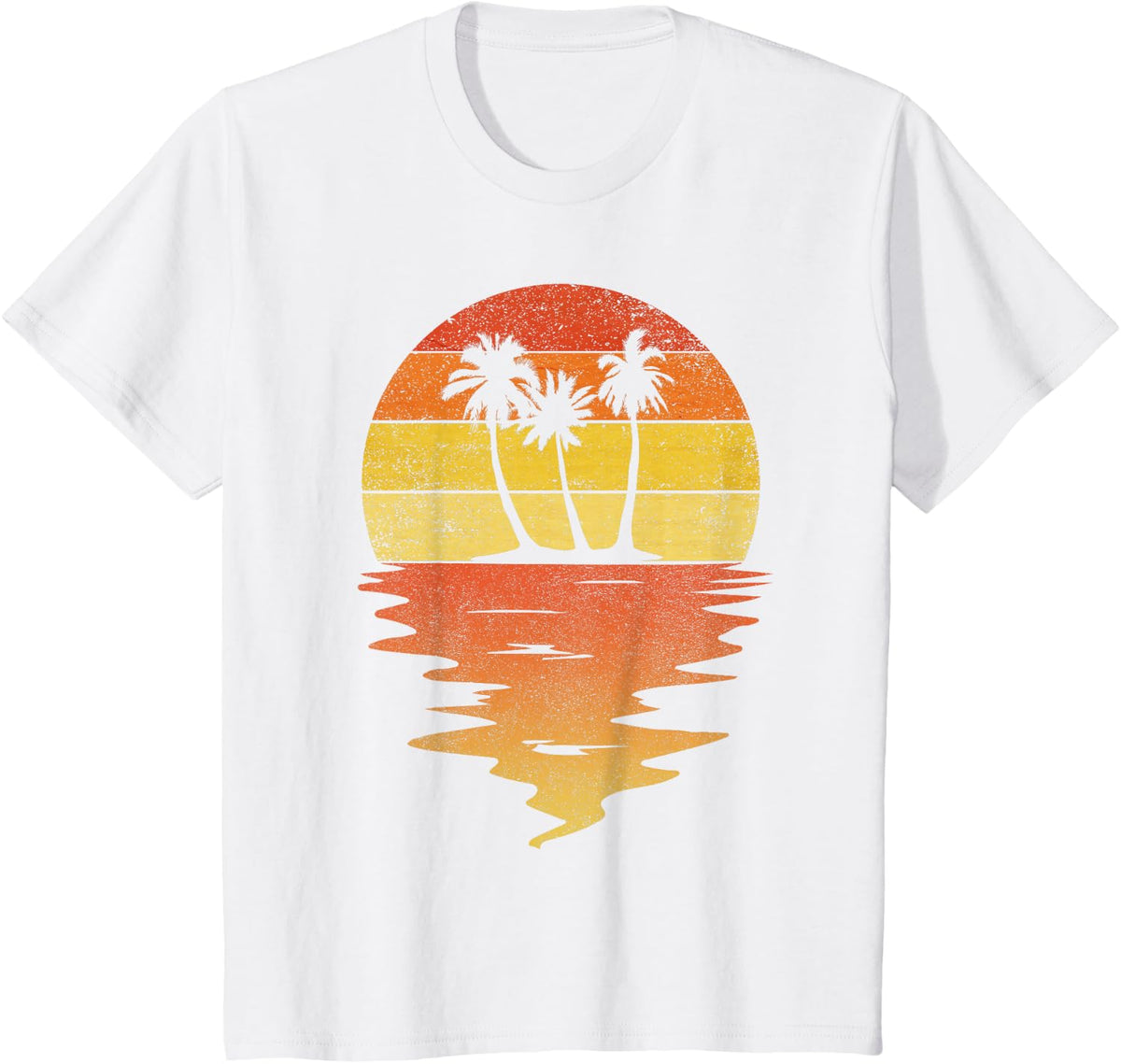 Palm Trees Shirt Retro Sunset 70s Vintage Palm Trees T-Shirt - White