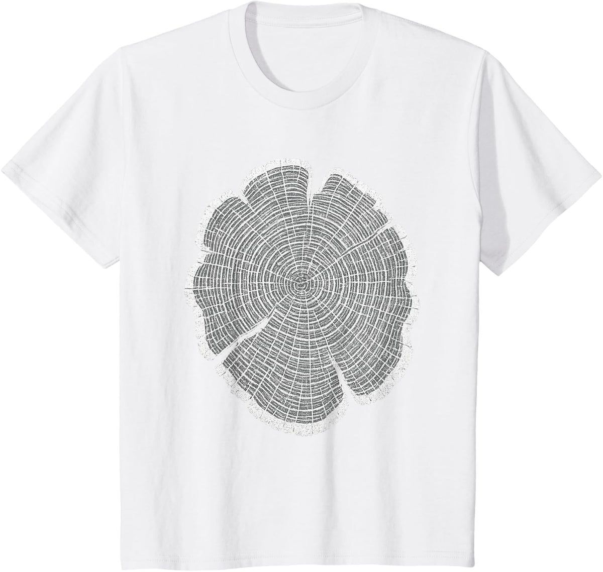 Tree Rings Pattern Lovers Arborists Nature Woodgrain Design T-Shirt - White